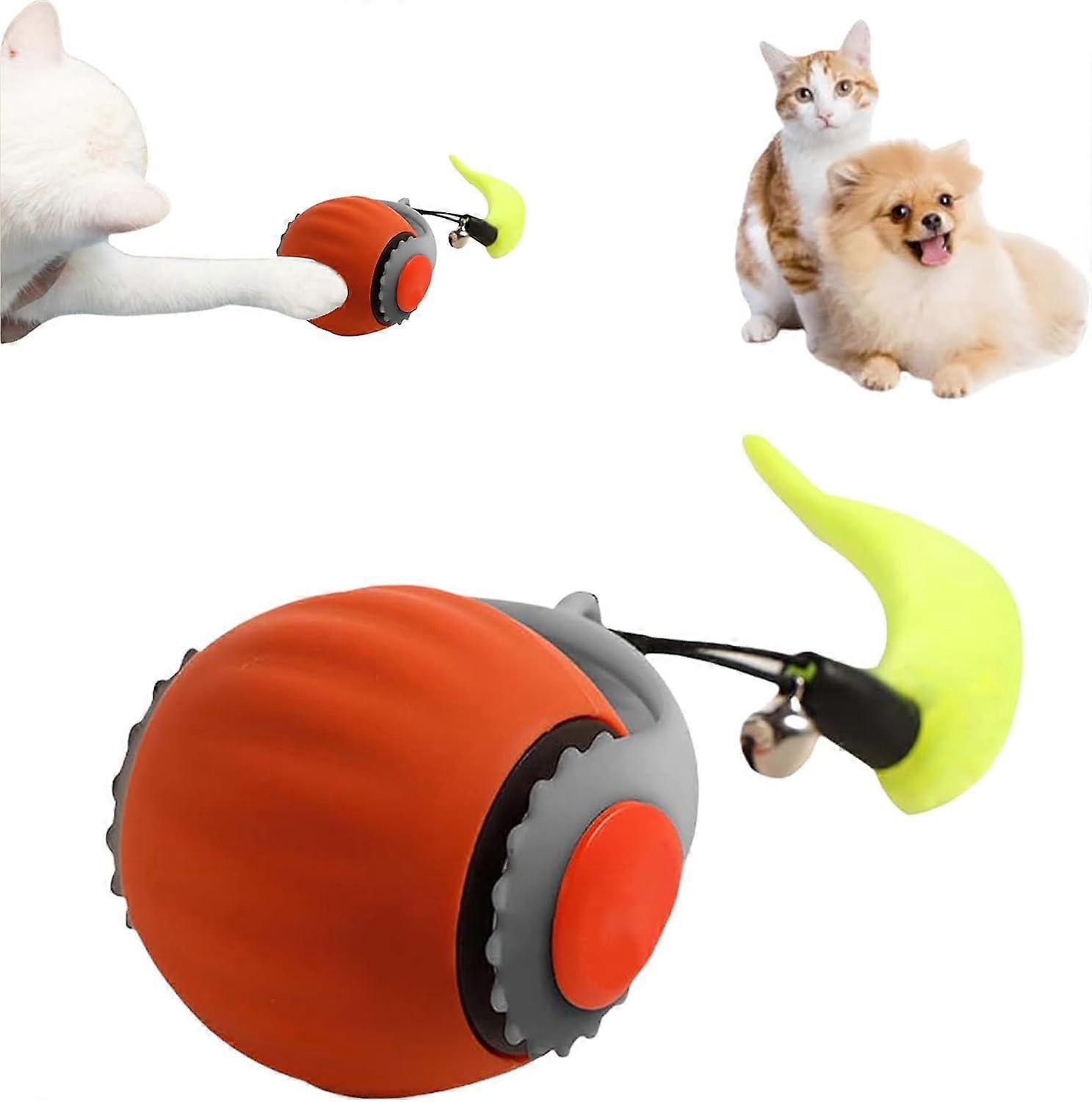 Speedy 3.0 Tail Cat Toy Indoor Cat Toy Automatic Moving Ball With Tail Two Speed Adjustment Upgrade Orange