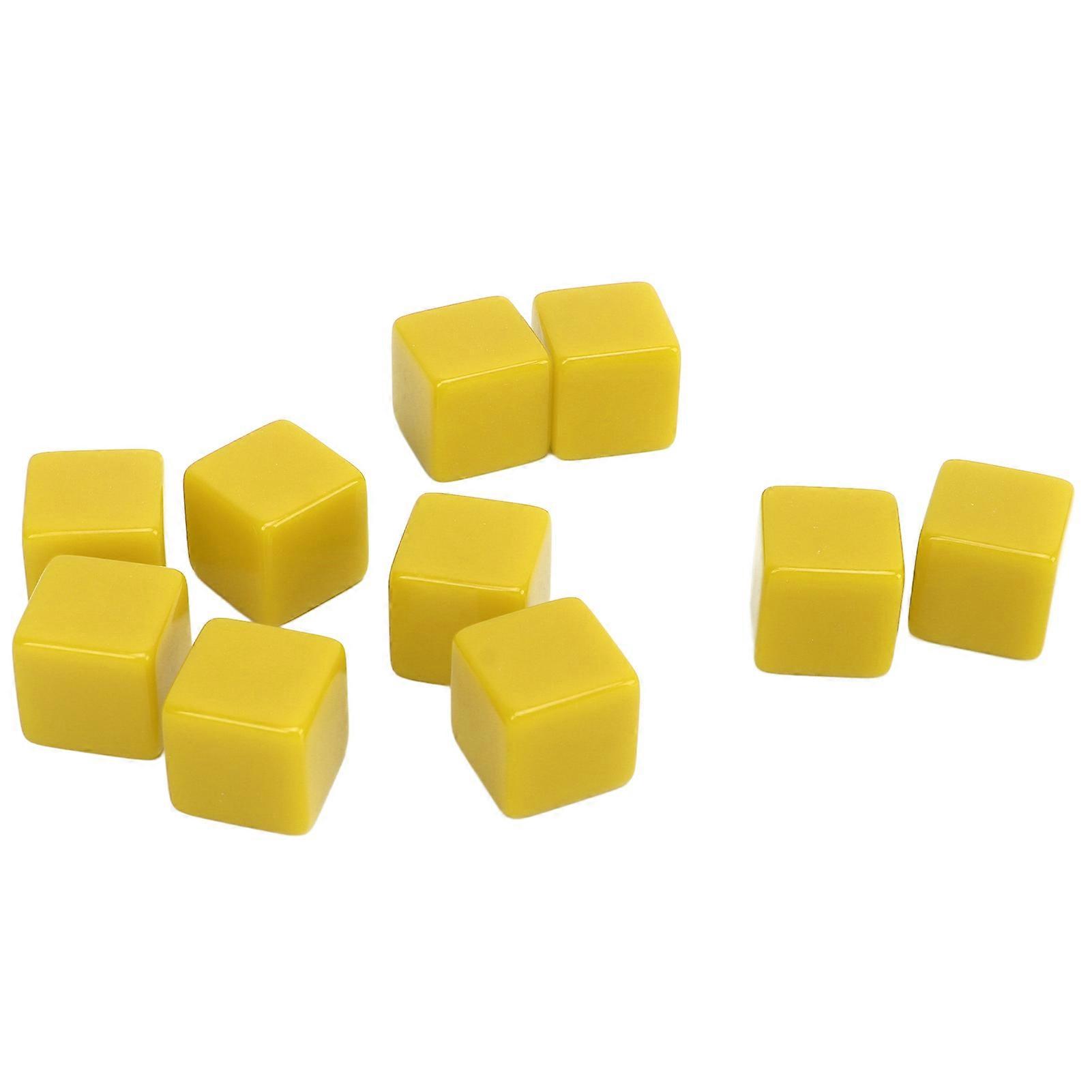 30 Pcs 16mm Yellow Blank Dice Set for Math Teaching Education