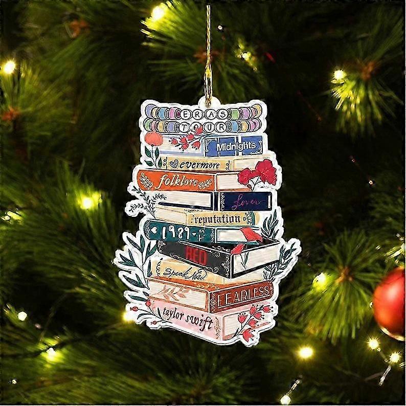 Κρεμαστό μενταγιόν βιβλιοθήκης χριστουγεννιάτικου δέντρου για τους λάτρεις των βιβλίων