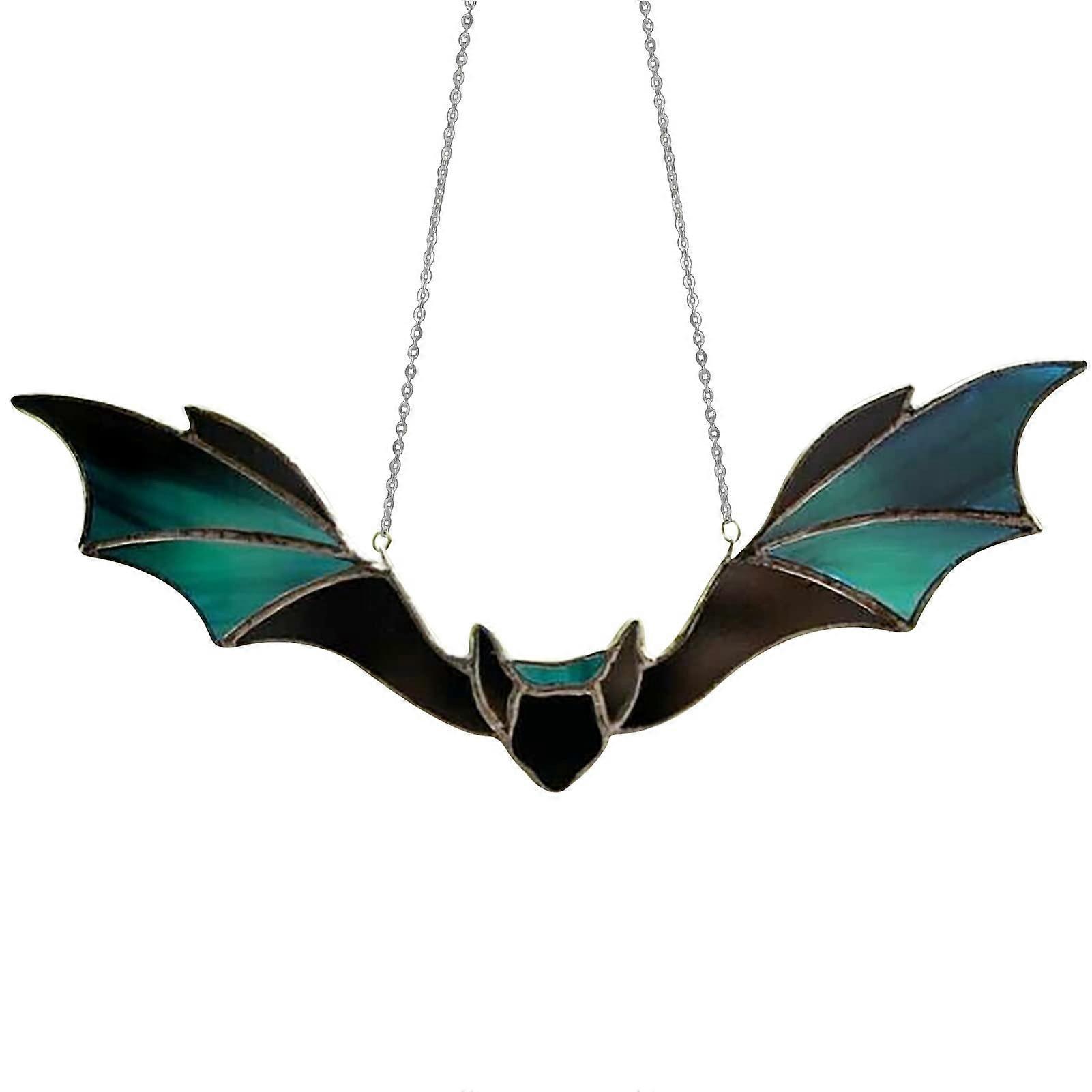Window Hangings Funny Bat Stained Suncatcher, Window Panel Series, Rainbow Maker, Home Office Decor