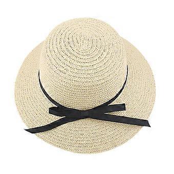Senhoras Mulheres Sun Hat Palha Primavera Verão Floppy Beach Dobrável Brim Wide T3R
