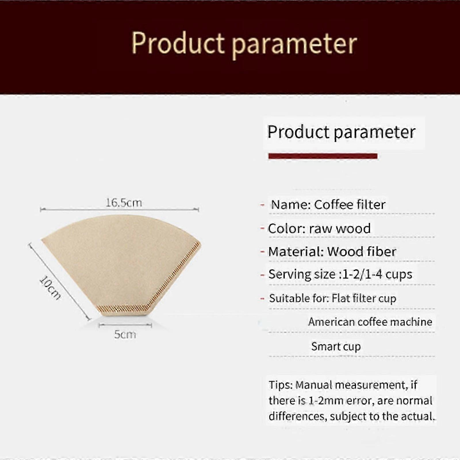 Conical Coffee Filter Optimization Thickened Fan Filter Coffee Filter Paper Wood Pulp Making American/Hand/Machine Coffee Filter Bag 2025