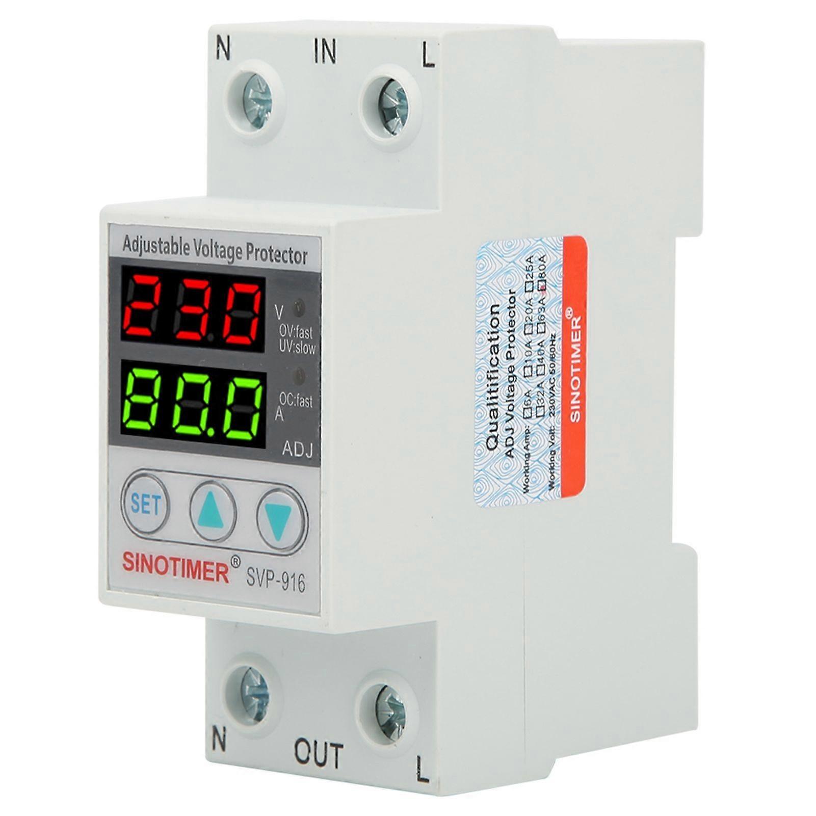 SVP916 230V Adjustable Automatic Over Under Voltage Reset Protection Device