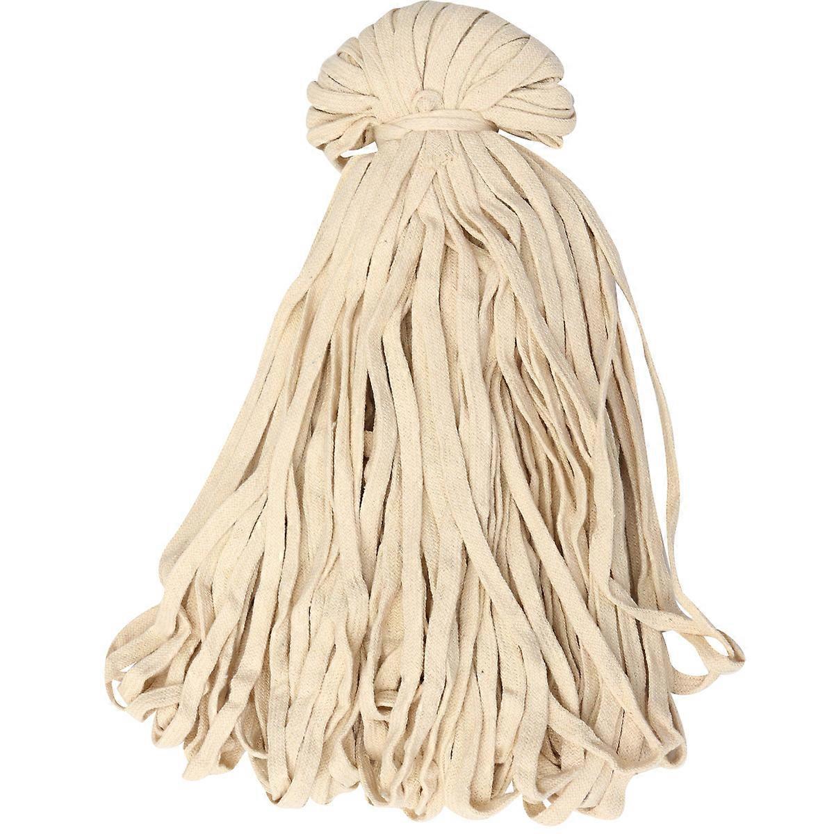Braided Cotton Rope Flat Rope for Fastening 1 Roll Multi-Functional Beige