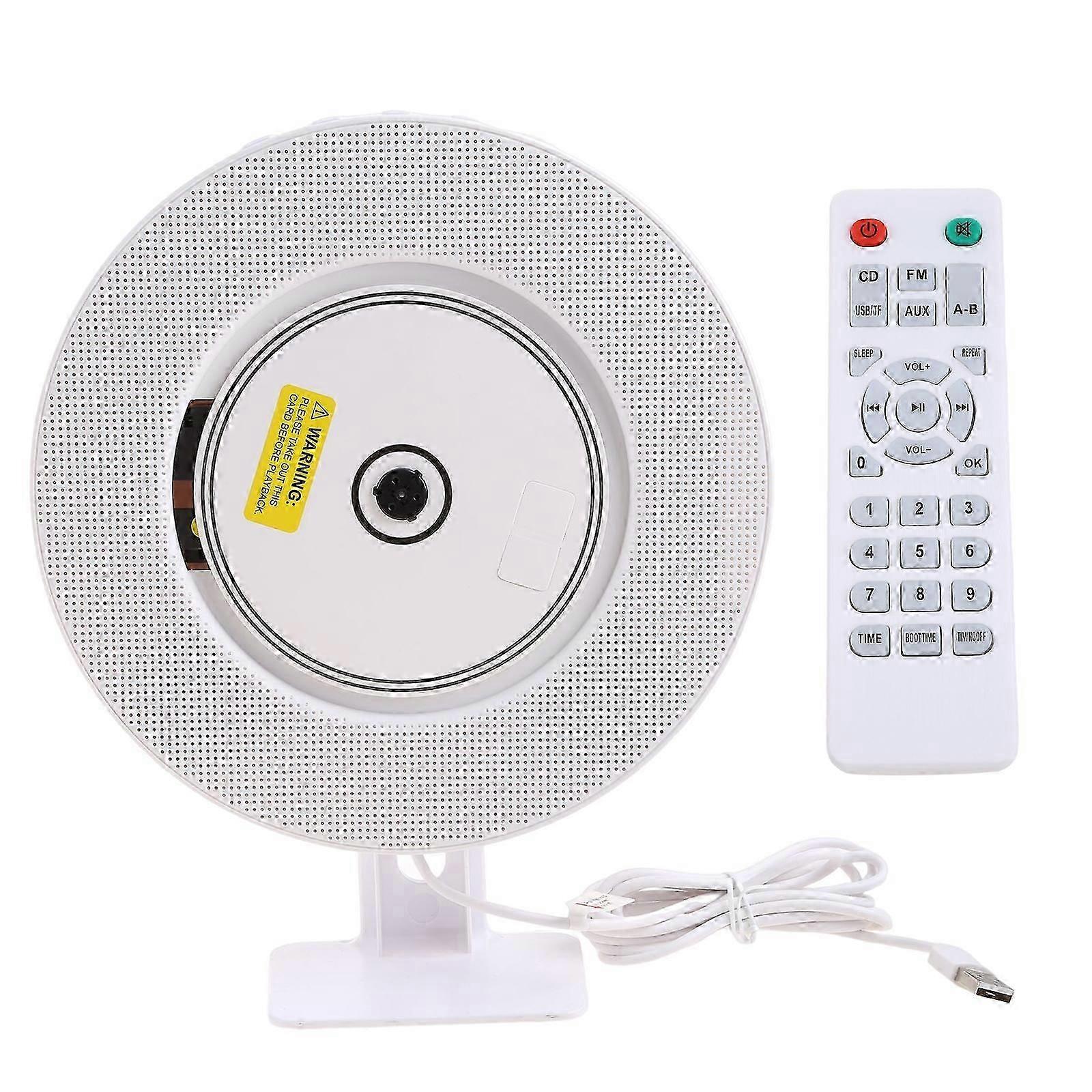 CD Player Wall Mountable with Blue tooth CD Music Player Portable for Home with Remote Control HiFi Sound Speaker USB