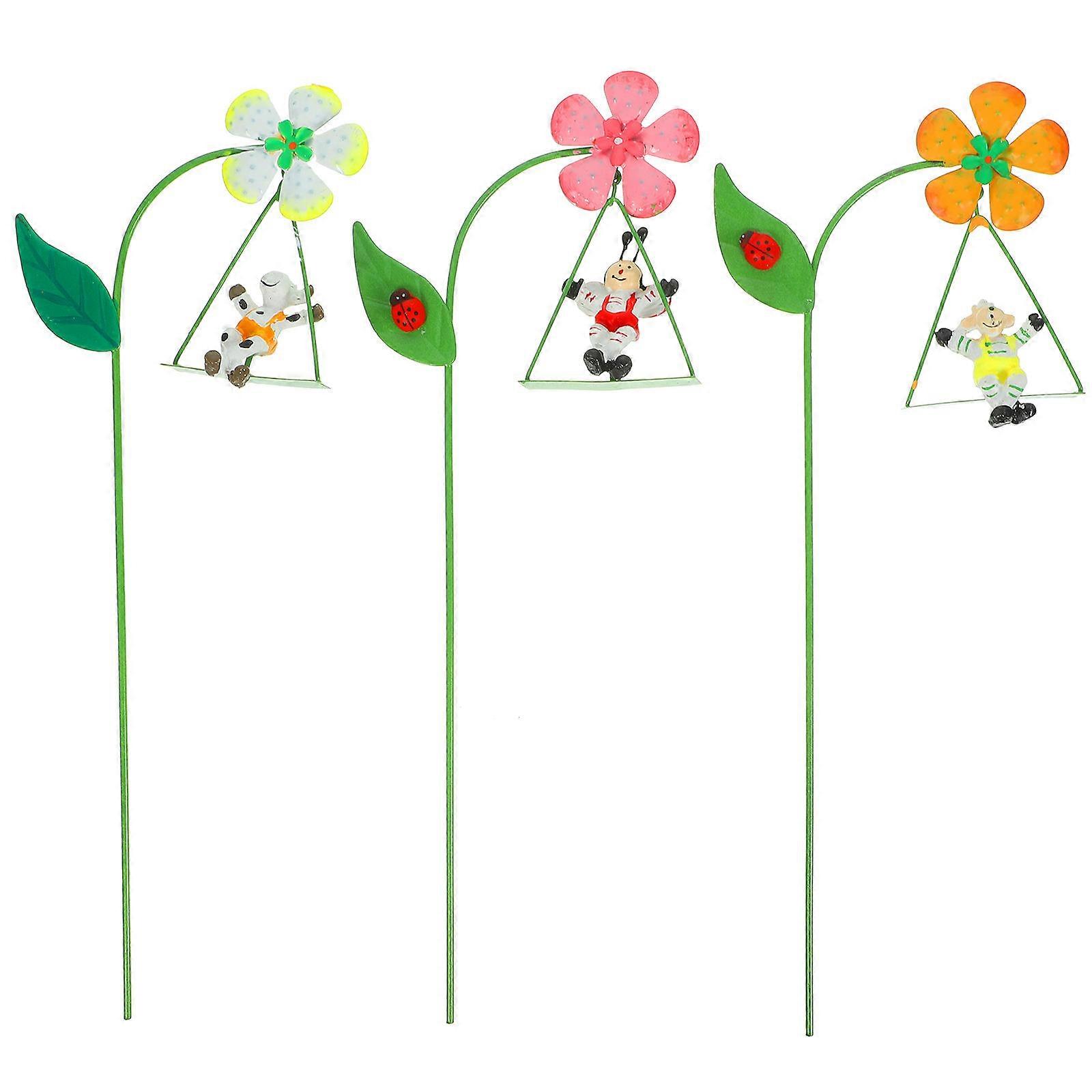 Iron Garden Stakes Decorative for Yard Gardening 9Pcs