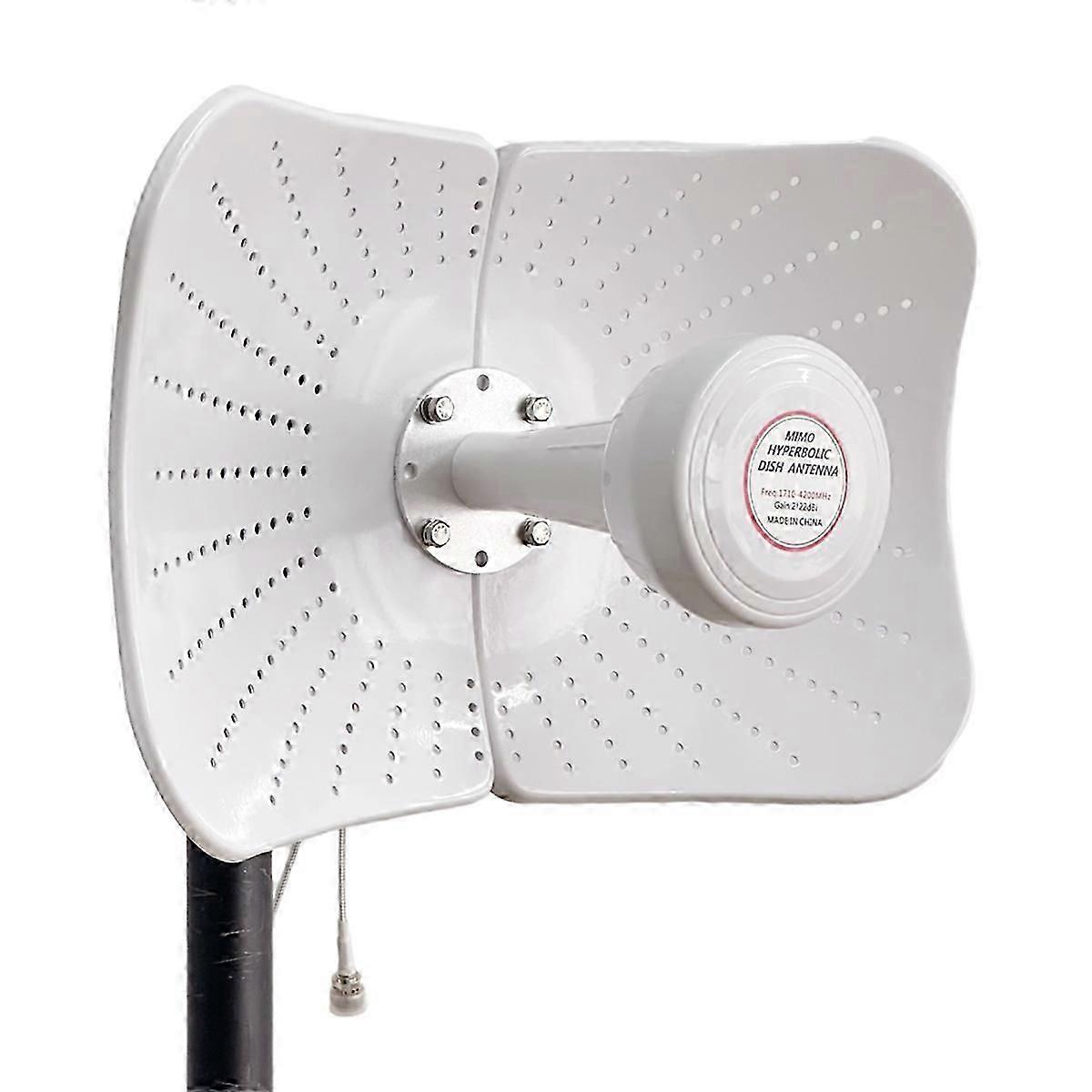 4G/5G MIMO Parabolic Dish Antenna with 2x22dBi Gain for Long-Range Router Use, 1710-4200MHz Band