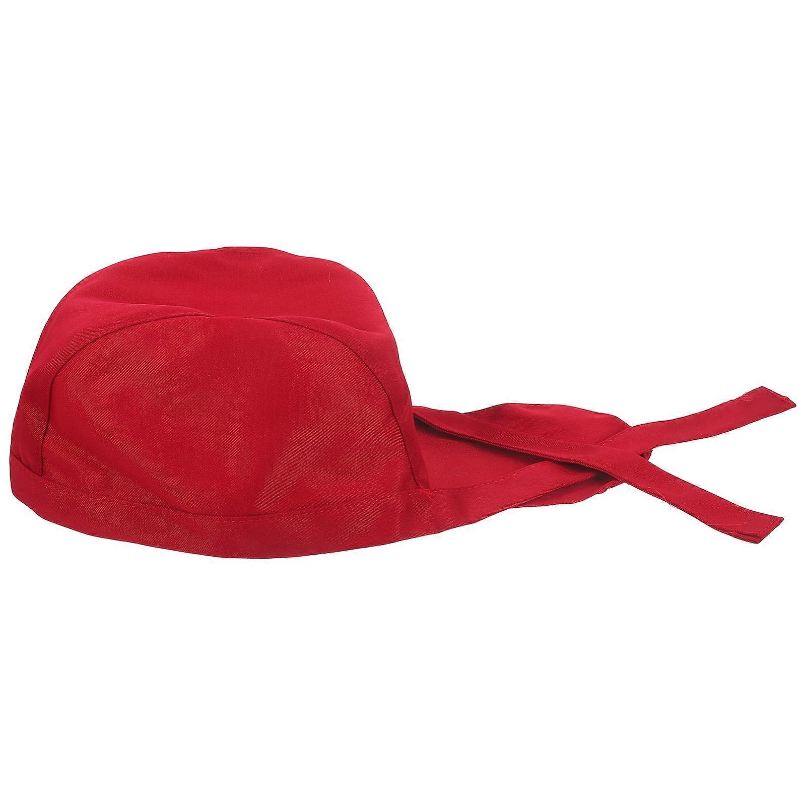 Kitchen Cooking Hat for Chefs with Comfortable Cotton Material Dark Red