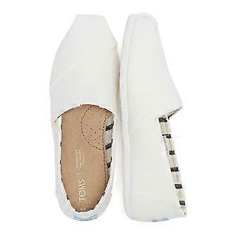 TOMS Classic Womens White Canvas Espadrilles
