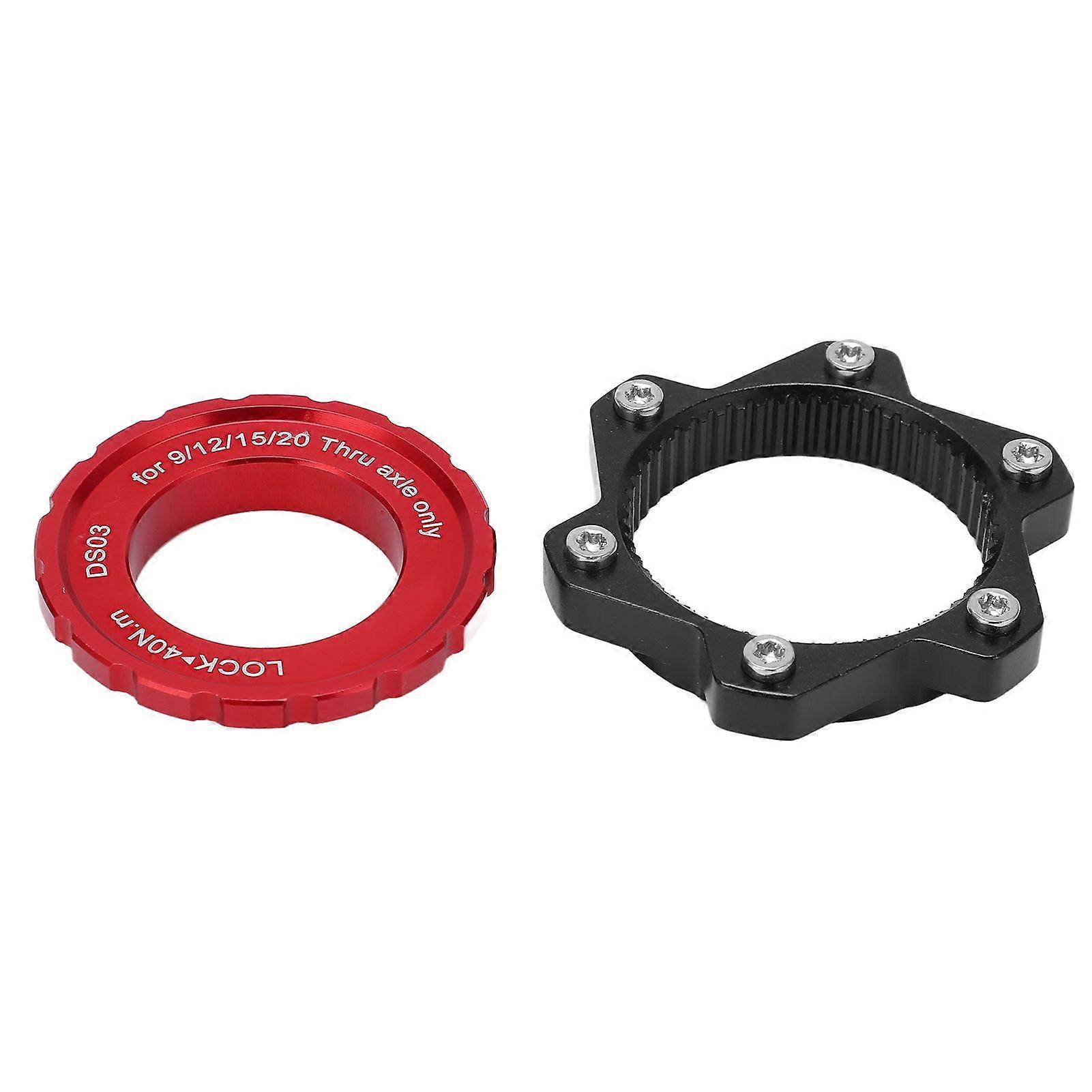 MEIJUN Centerlock to 6 Bolt Fitting Adapter Lockring Aluminium Alloy Axle Hub Adapter for Thru Axle HubRed