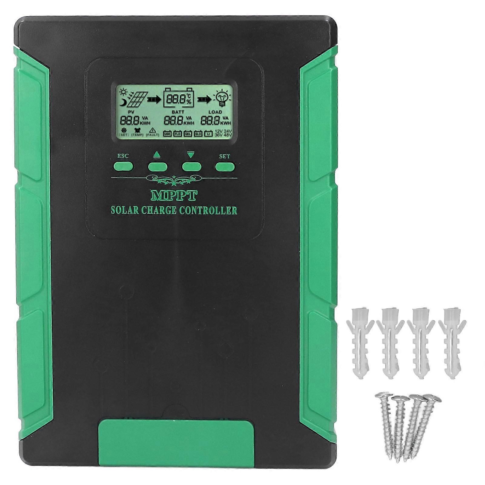 MPPT Solar Charge Controller LCD Display Solar Panel Voltage Regulator for Lithium Battery 120A Rated Charging Current