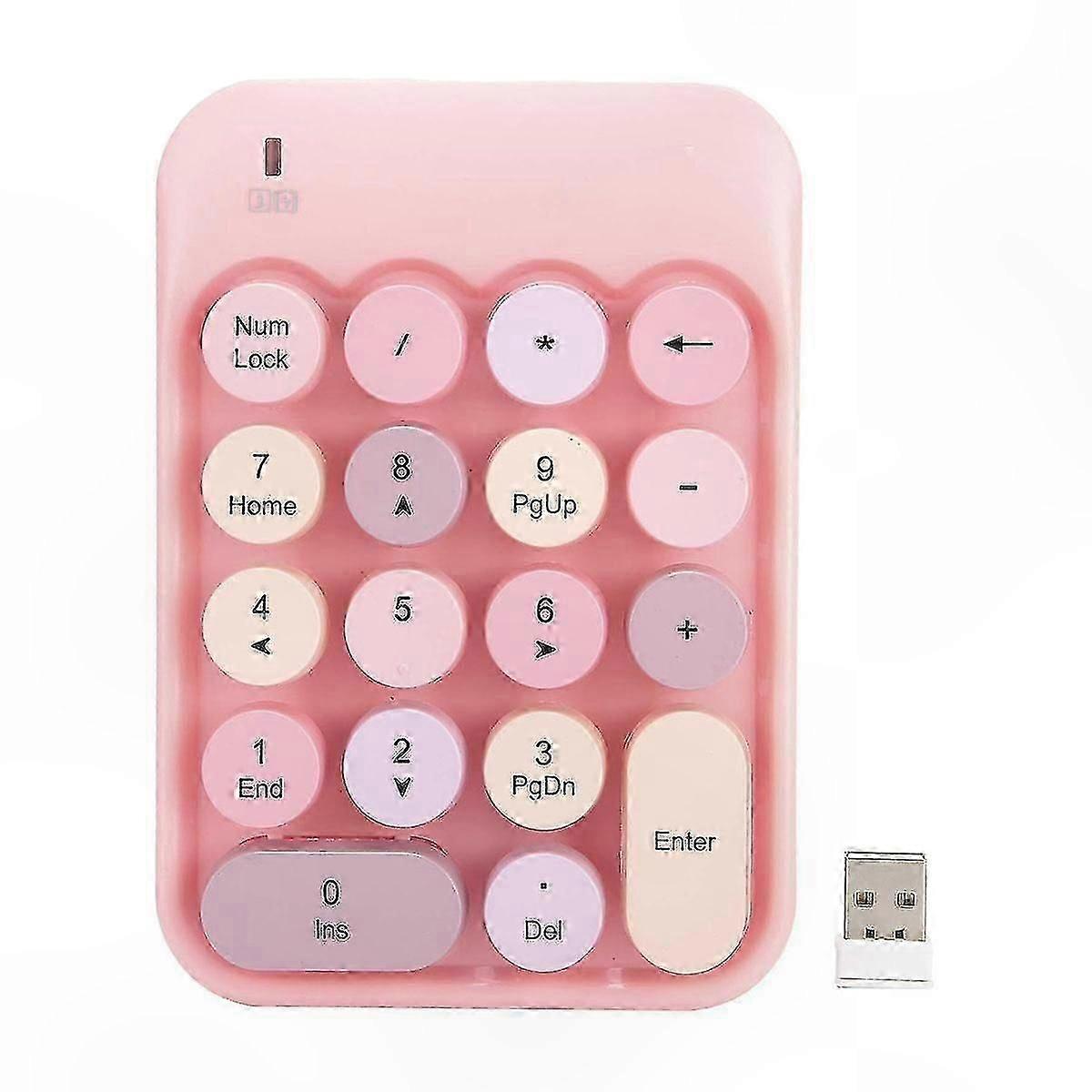 Compact Wireless Numeric Keypad, 18-Key Portable Number Pad with 2.4G Connectivity, Silent Laptop Calculator for Accounting and Finance Tasks