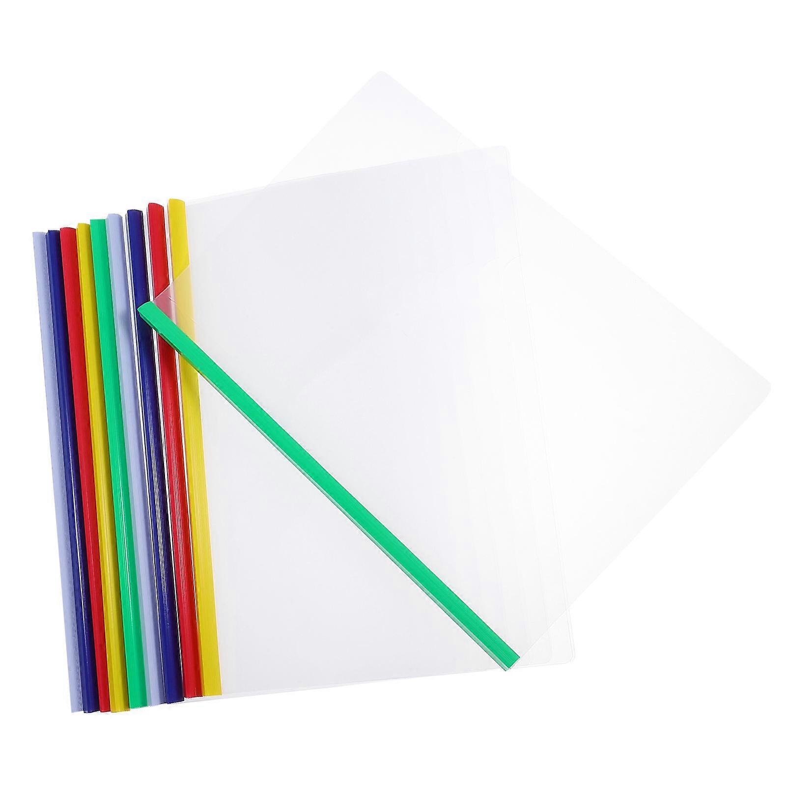 Transparent Plastic Sliding Bar Clamp File Folder for Contract Holding 10Pcs