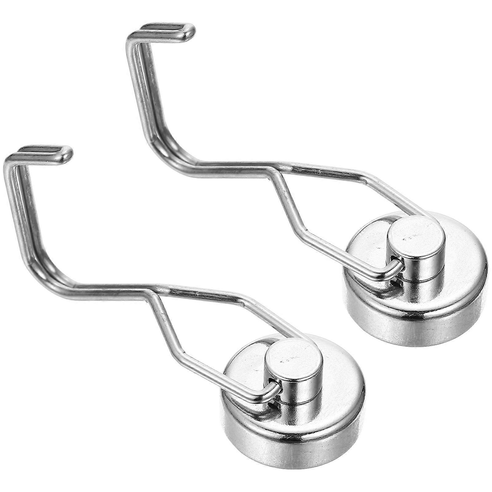 2Pcs Magnetic Hooks for Home Use Stainless Steel Household Rotating Hooks