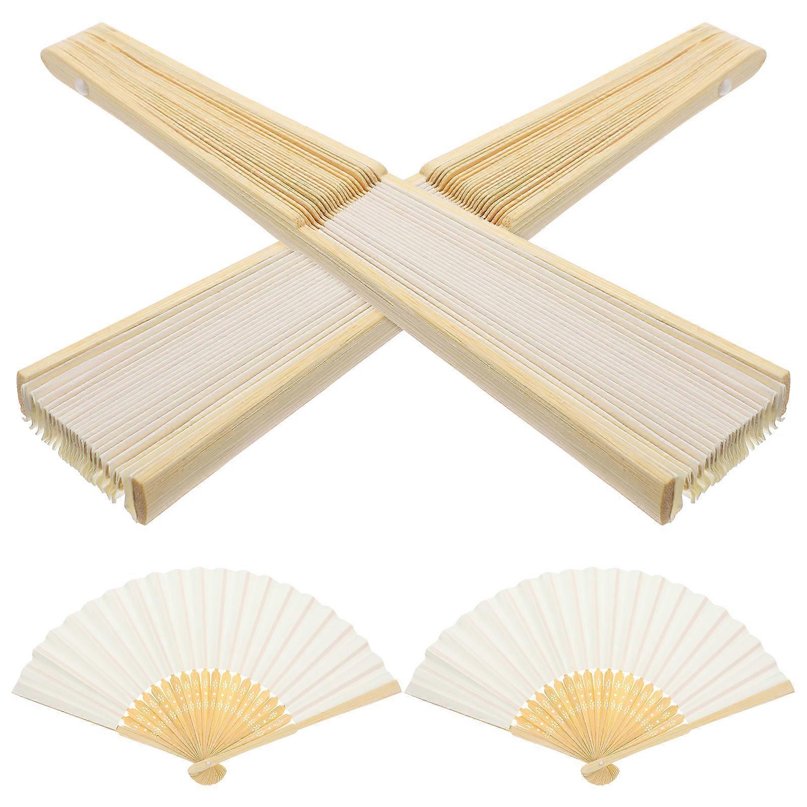 DIY Handheld Folding Fan Blank Chinese Style Fan For Gift Recipient Home Decoration 16 Pcs Cooling Elegant Design