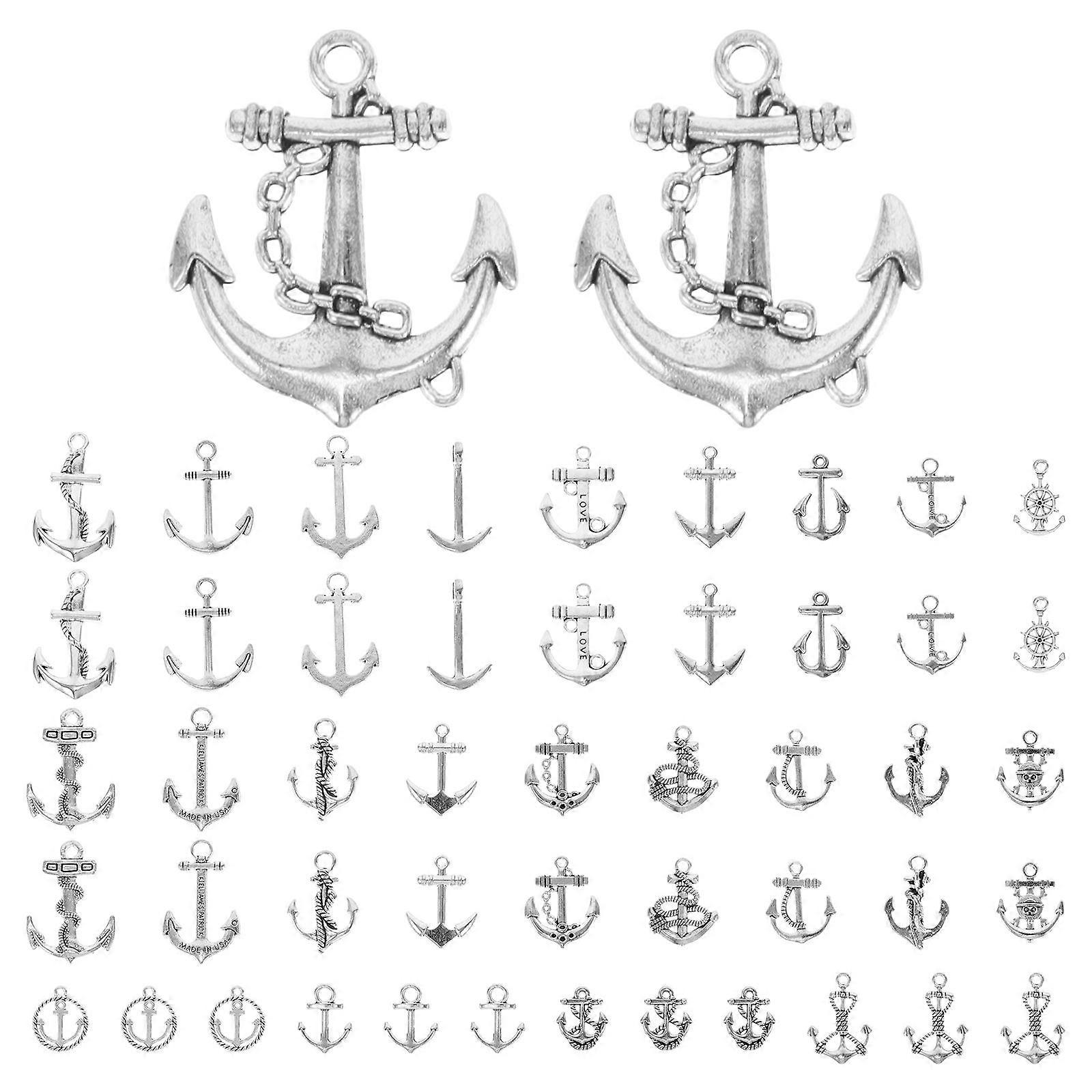 250 Pcs Nautical Keychain Accessories With Vintage Anchor Charms For DIY Projects And Commercial Use Crafted From Zinc Alloy