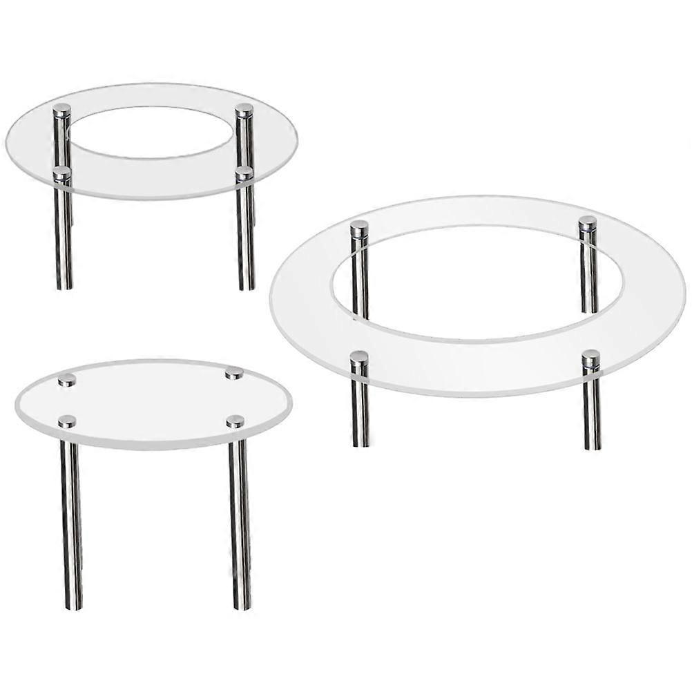 Cupcake Display Plate 3Pcs Acrylic Cake Display Stand Multi-Functional Transparent Structure For Birthday Party And Bakery Use