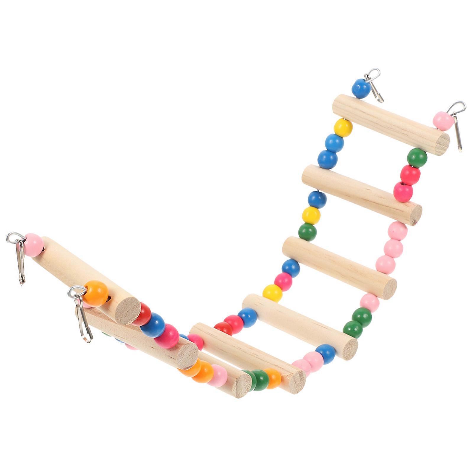Bird Climbing Ladder Toy for Pet Parakeet Wooden 3Pcs Set
