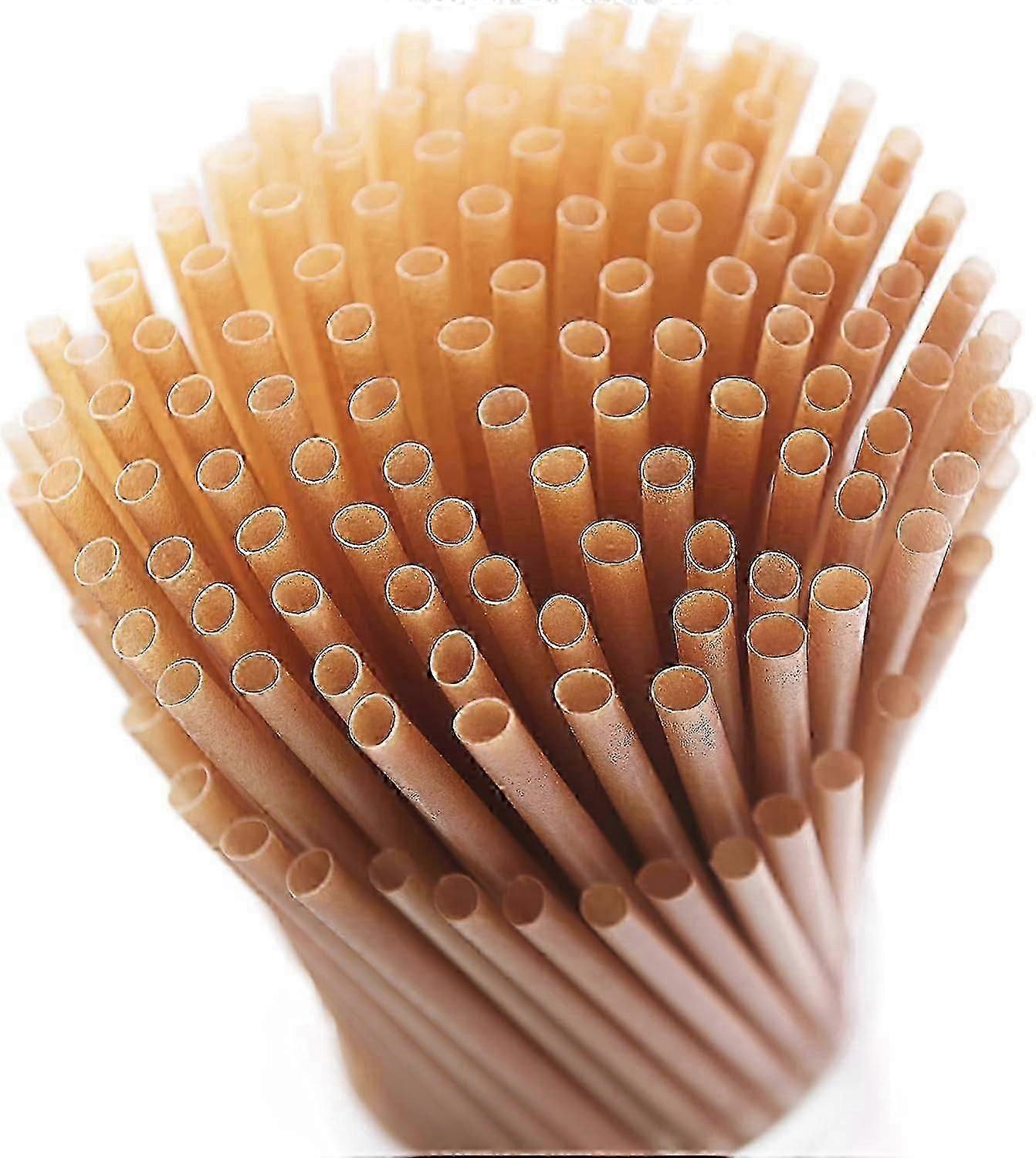 Disposable sugarcane straws 200pcs 8 inch eco-friendly drinking straws