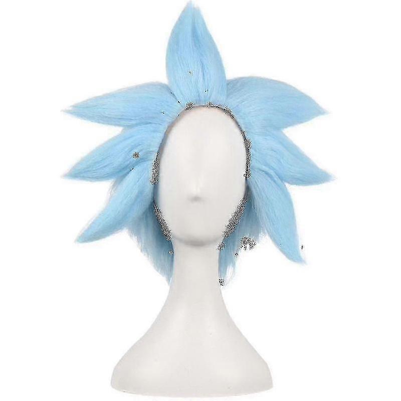 Anime Wig Cap for Rick and Morty Ricky Sanchez Cosplay, Blue