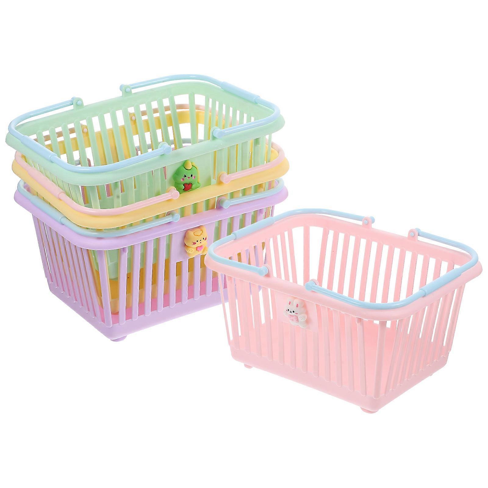 Plastic Basket with Handles Small Storage Basket for Home Use 8 Pieces