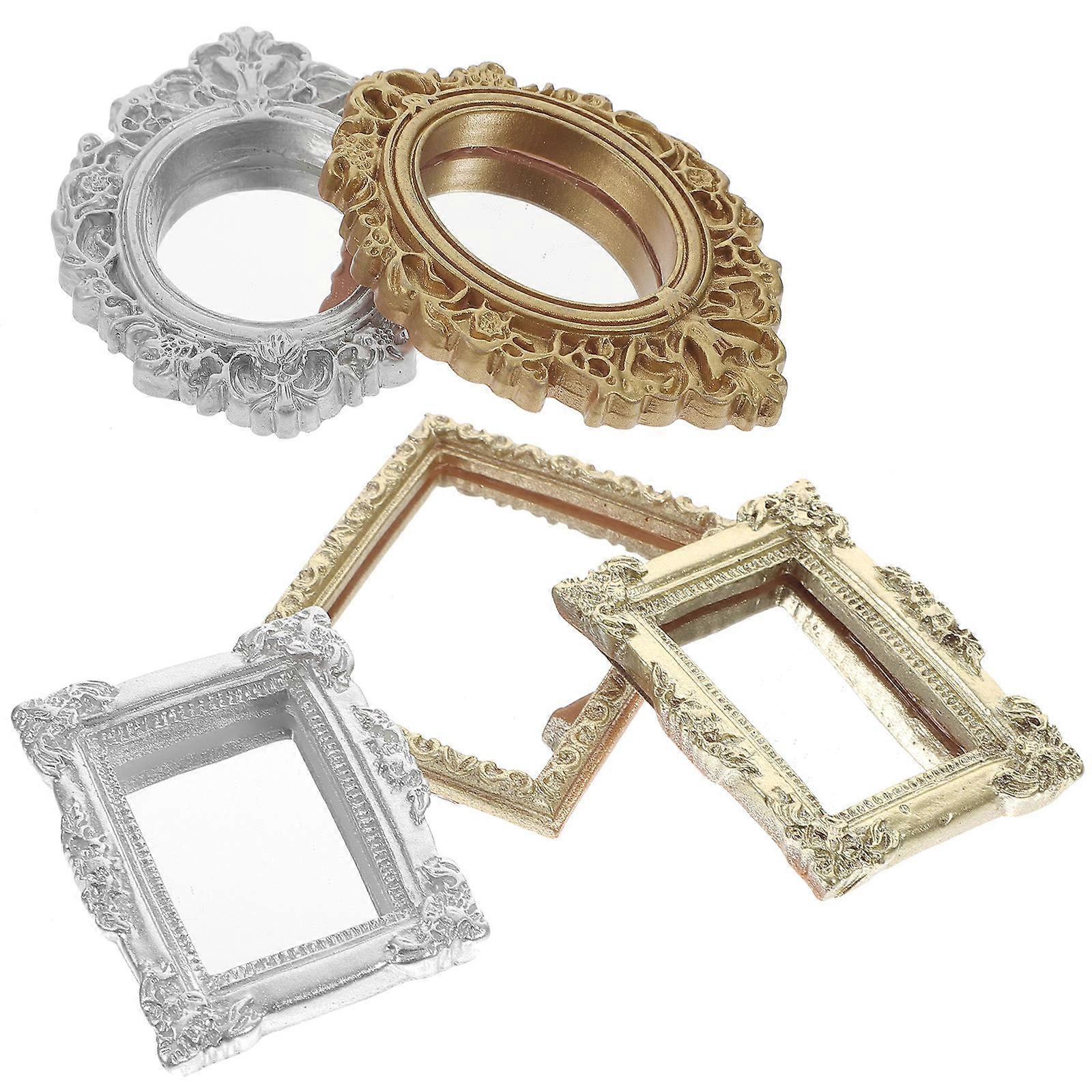 Ancient Style Dollhouse Mirror Accessories Set 5Pcs for Decoration Use