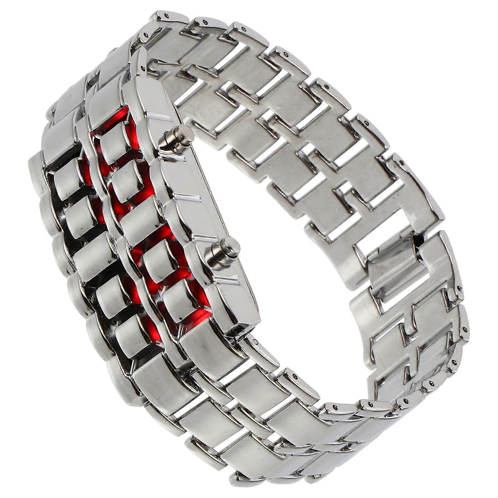 LED Men Watch Bracelet Watch Featuring Red LED Light 3Pcs Pack