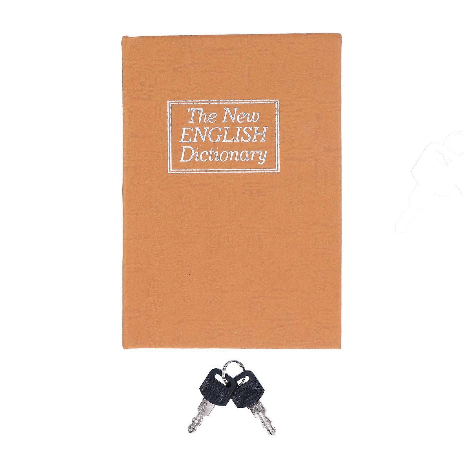 Mini Safe Box Simulation Book Security Money Jewelry Box with Lock Keys for Home OfficeYellow