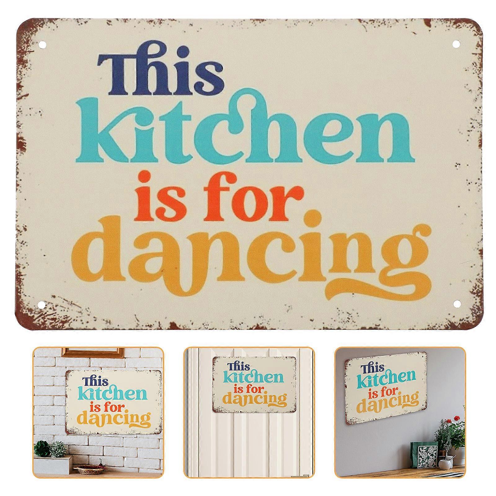 Iron Kitchen Decorative Sign for Wall Decoration Rustic Style 5Pcs
