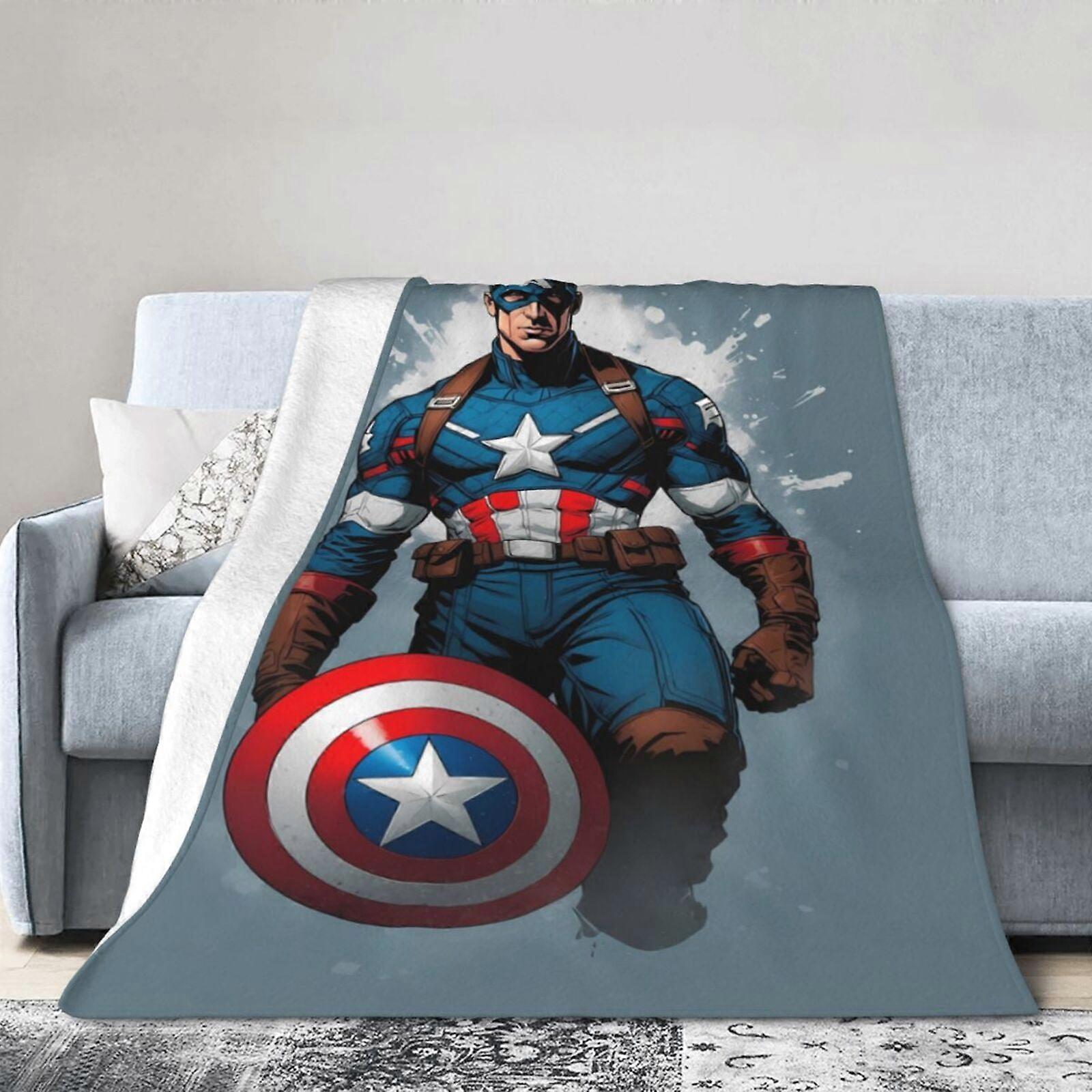 캡틴 아메리카 담요 던지기 침구실 장식 플란넬 담요 침대 소파 50"X40"