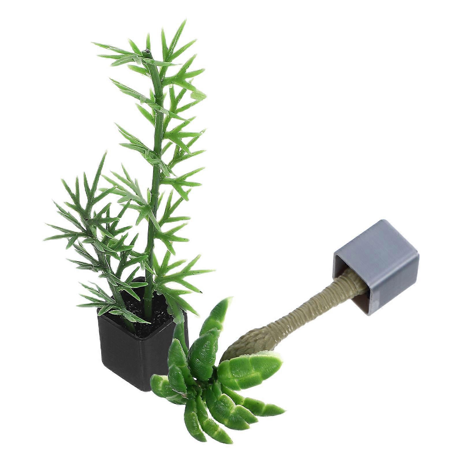 Realistic Miniature Bonsai Plants 2Pcs For Sand Table Model Building Scenes Featuring PLA Material