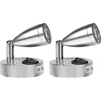 Für 2er 12V LED Leseleuchte Camper - aus Aluminium, mit eigenem Schalter, warmweiß, 3000k, 220lm, 60*96mm, silber