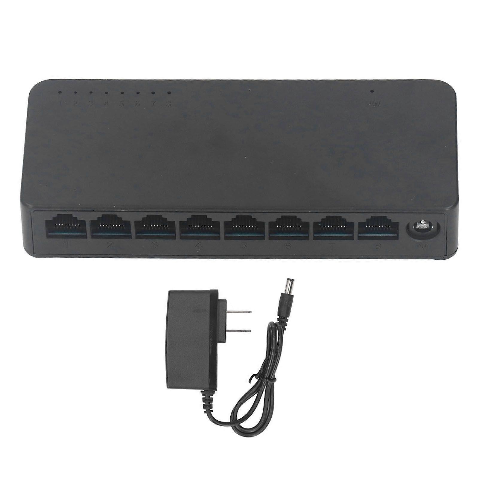 8 Port Network Unmanaged Switch Compact 100Mbps Office Ethernet Splitter Network Hub for Home