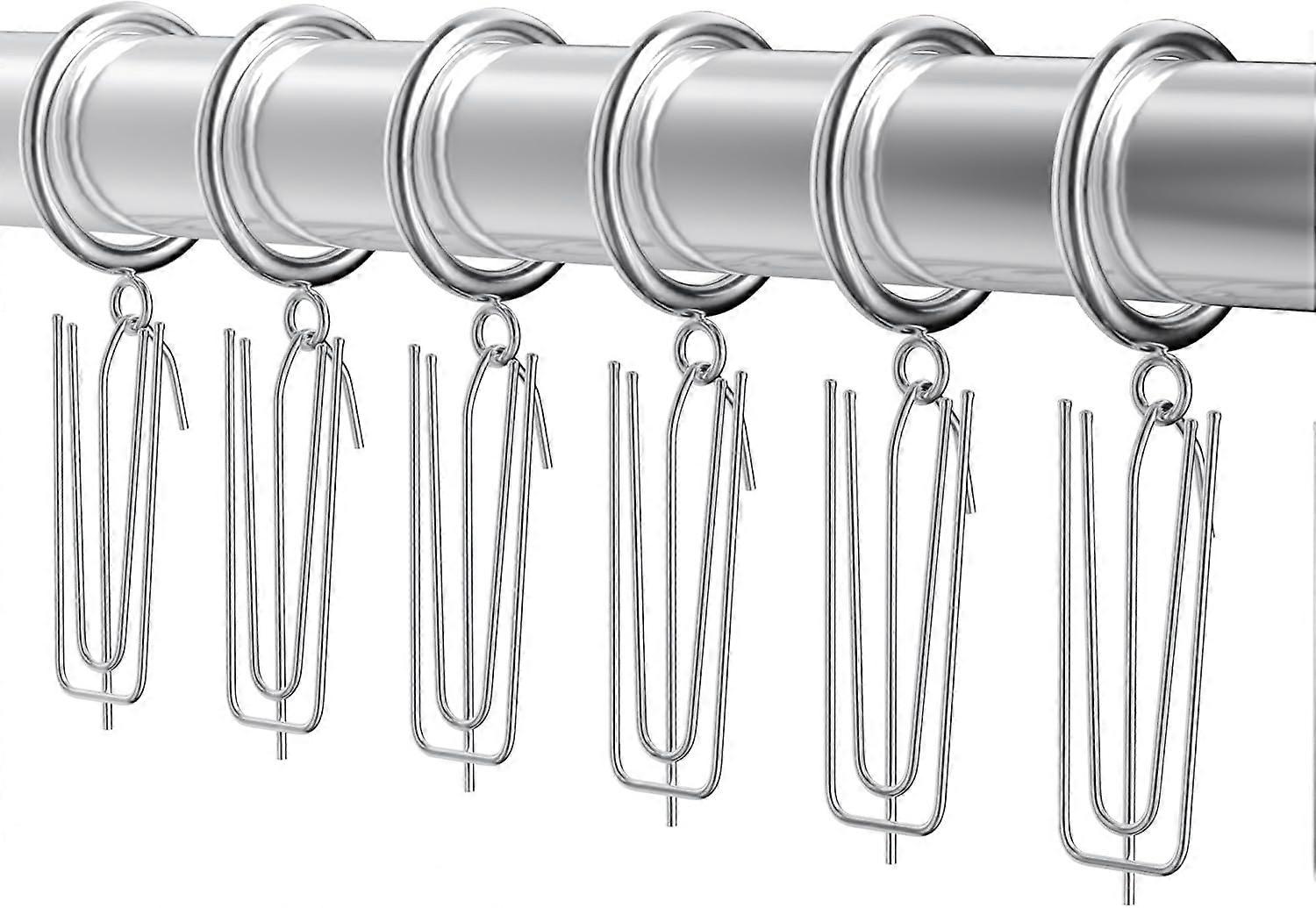6 Stainless Steel Curtain Hooks