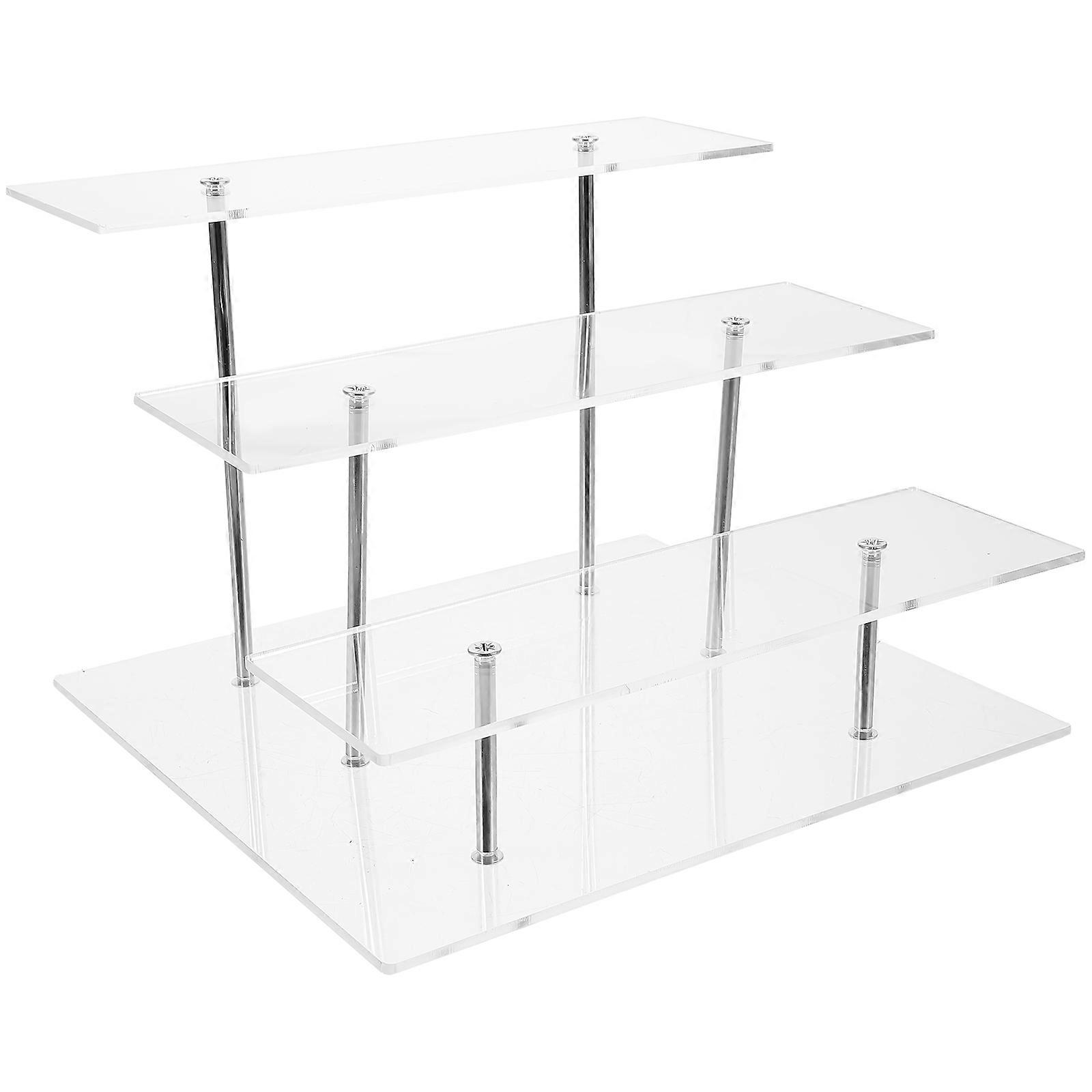 Acrylic Transparent Cosmetics Display Stand for Storage 3-Tier Figurine Rack