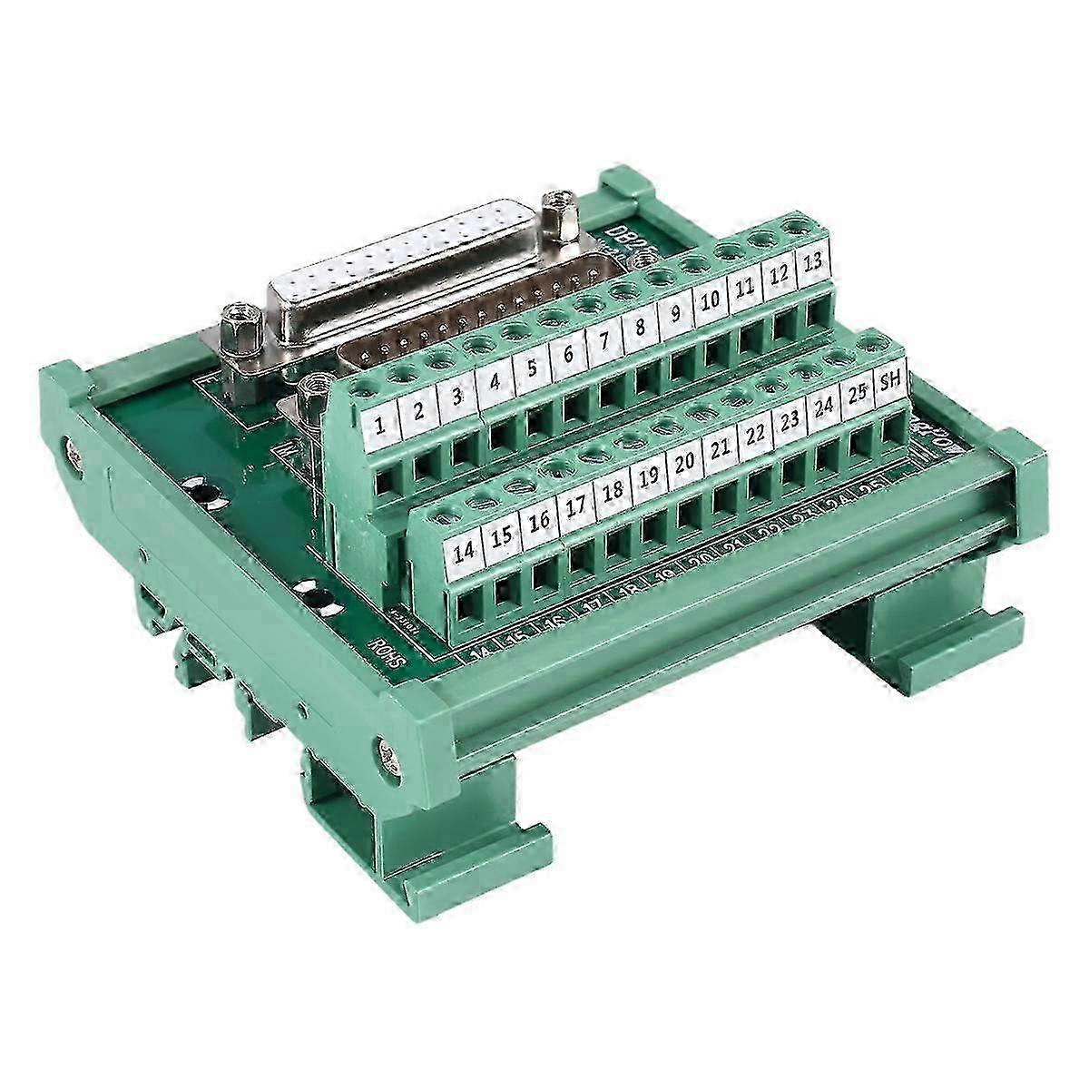 DB25 DIN Rail Mount Interface Module Male/Female Connector Breakout Board