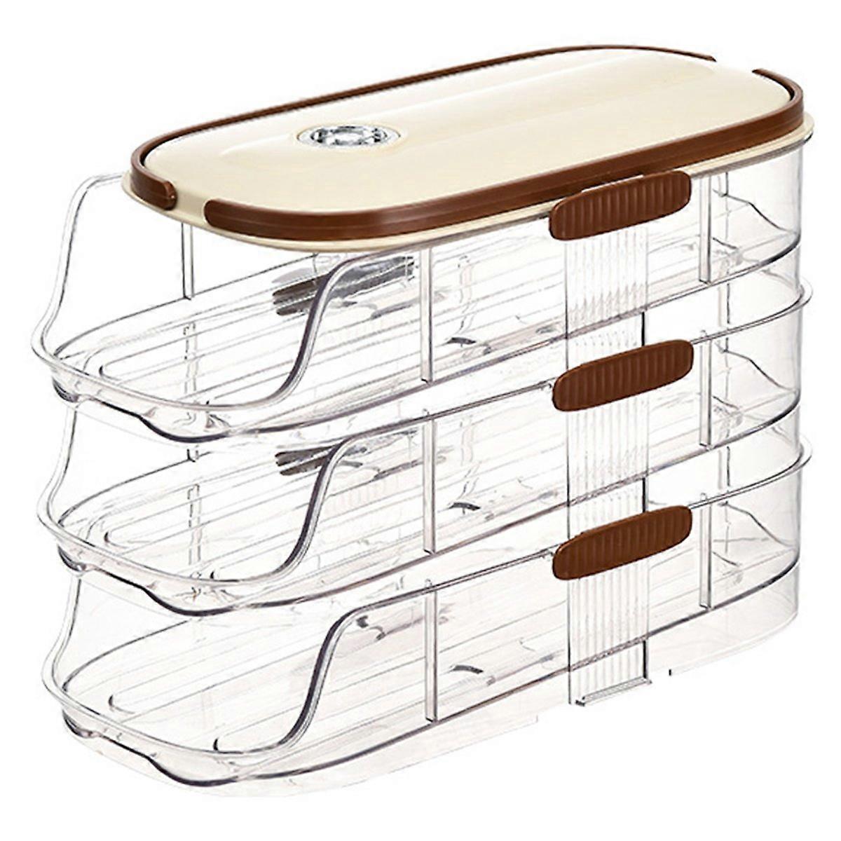 Automatic Rolling Large Capacity Egg Storage Refrigerator Storage Box Egg Fresh-Keeping Rack Househo