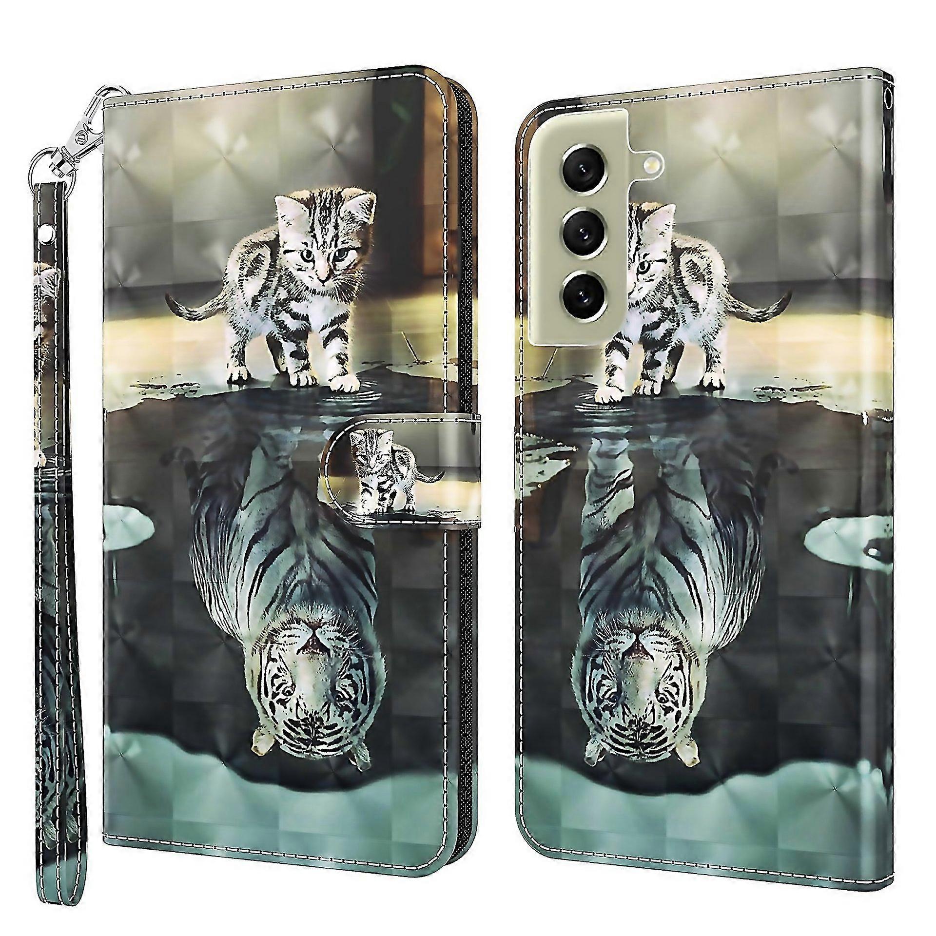 For Samsung Galaxy S22 5g 3d Painting Pattern Tpu Pu Leather Phone