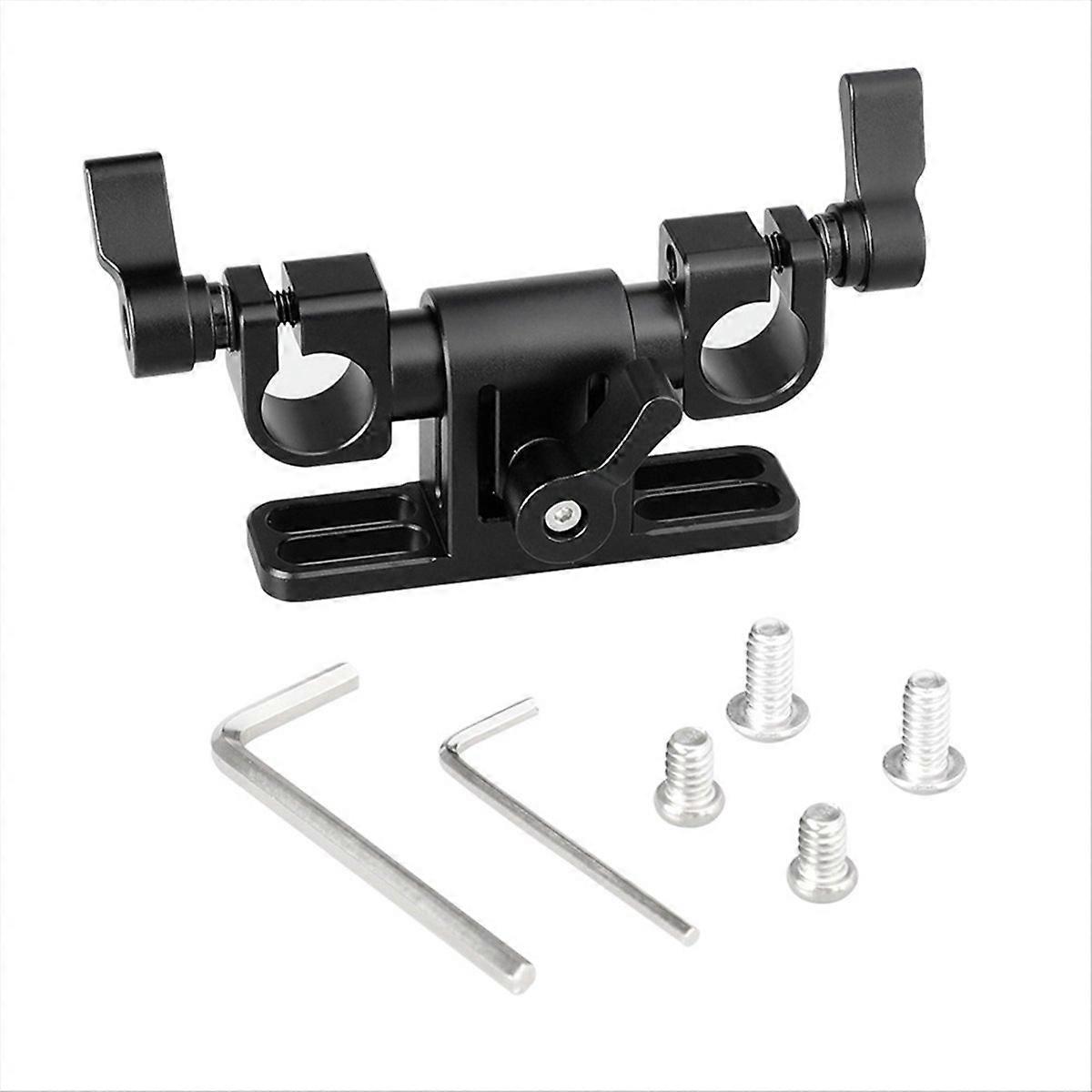 Adjustable 15mm Dual Rod Clamp With 360 Swivel Rod Adapter