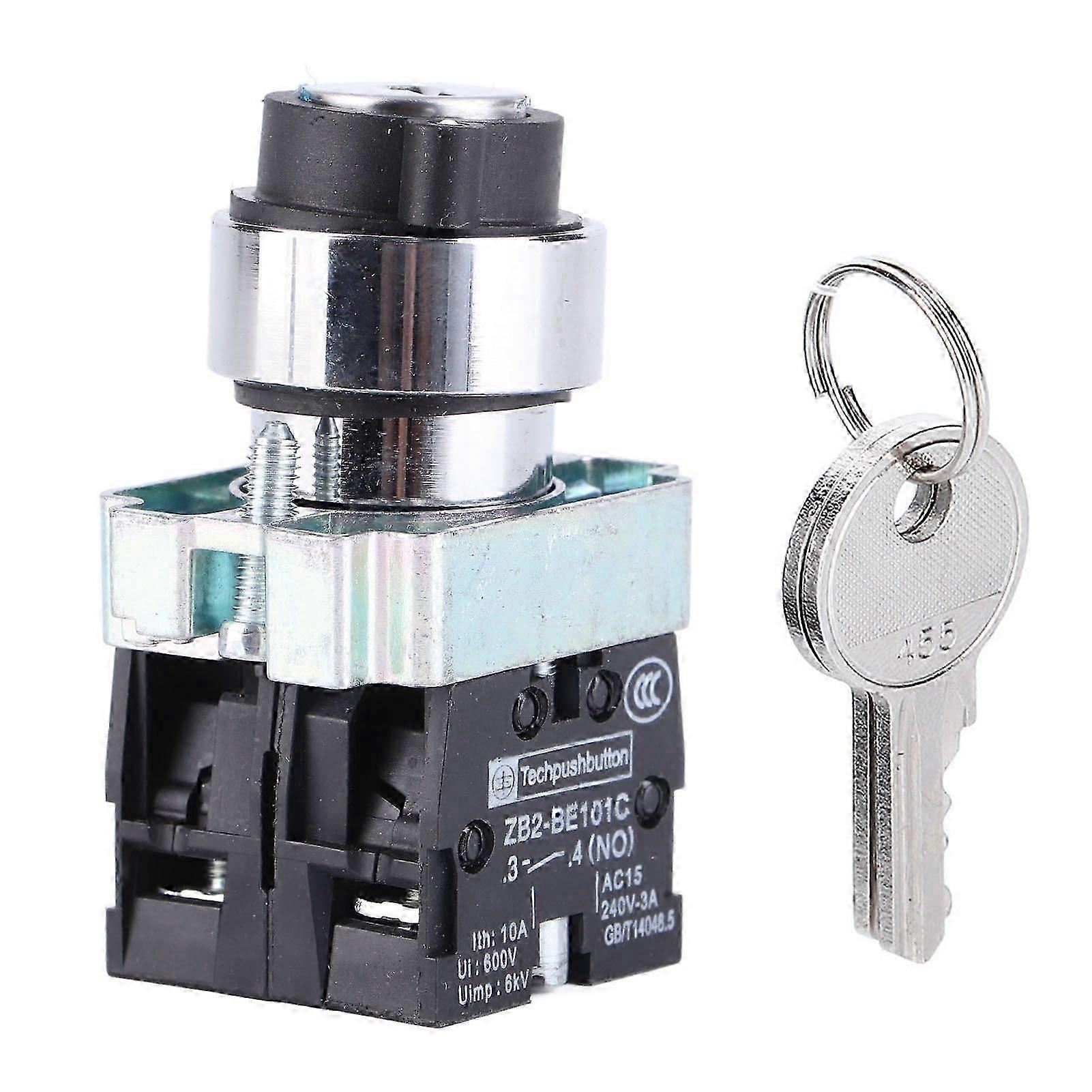 2 Position Key Switch SelfReset Power Lock Conversion Rotation Locking + Key ZB2BE101 ZB2BE102C