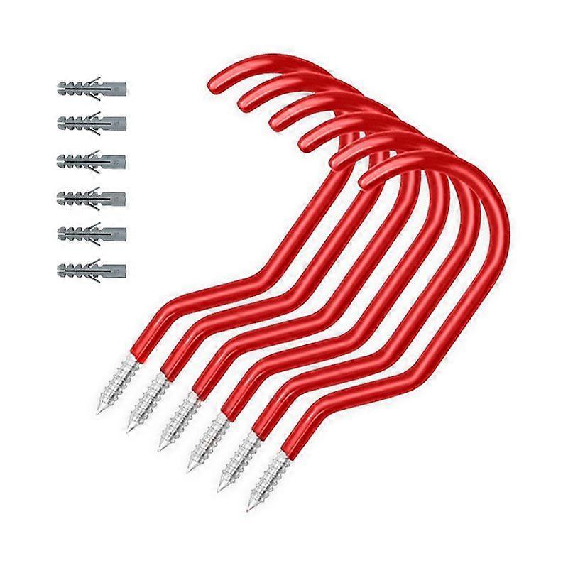 Garage metal hook (6pcs red)