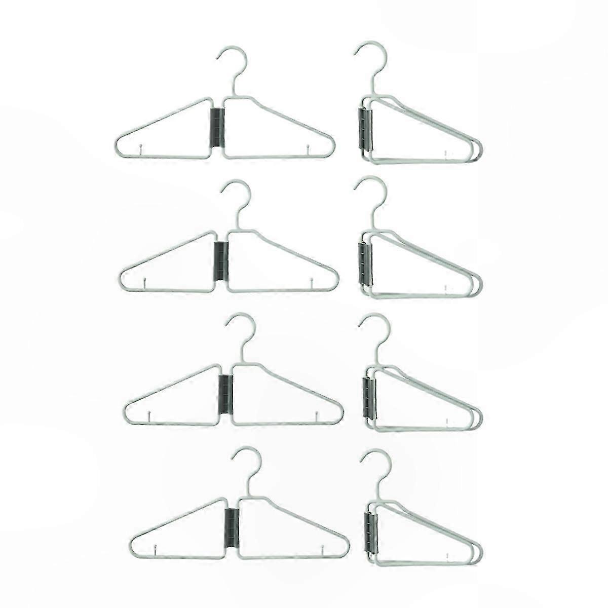 Foldable Clothes Hangers Set of 8, Portable Plastic Hangers for Travel and Storage