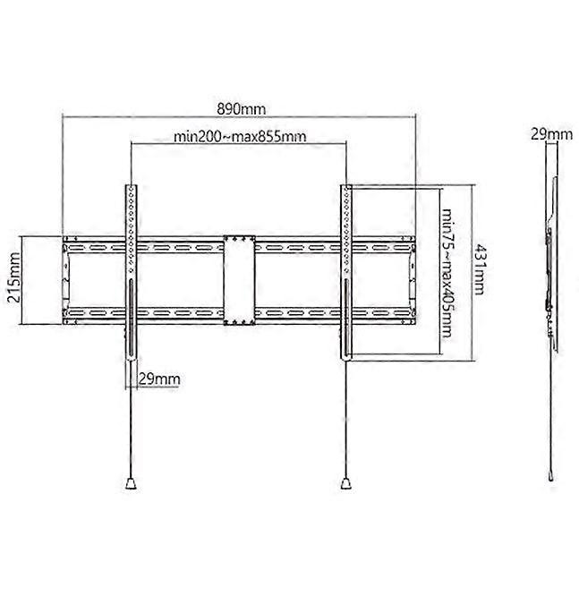 Support TV Gembird Wm-90f-01 2,29 m (90"), noir