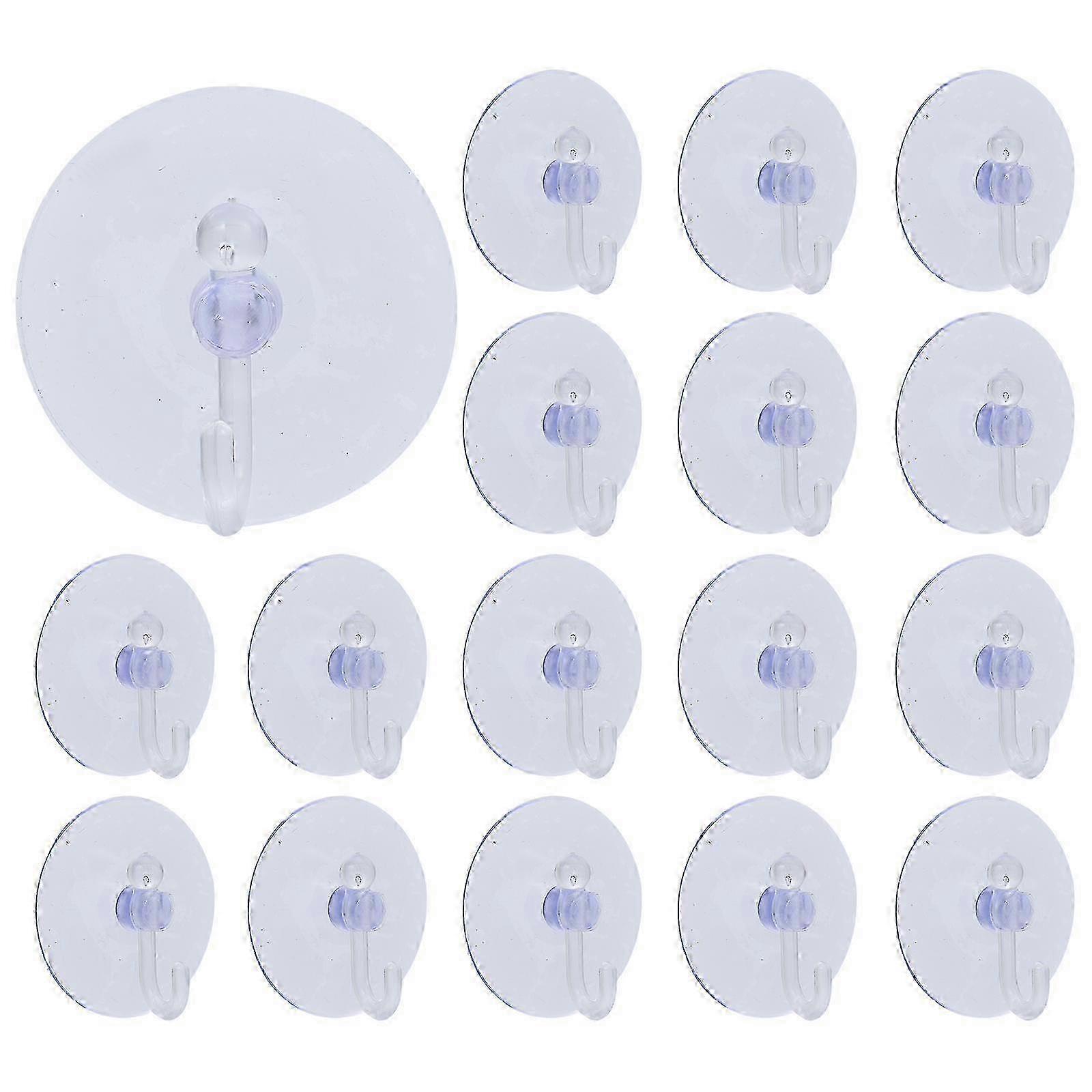 40pcs Suction Cup Hooks Clear Suction Hooks Suction Cups with Hooks for Wall Window Door