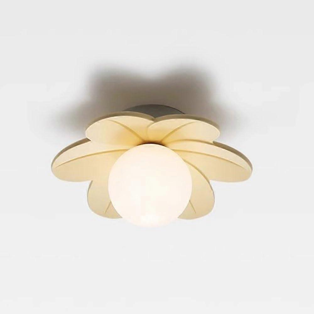 Flower Ceiling Light Semi Flush Mount Petal Fixture Frosted Glass Soft LED Easy Install Resin Decor Close To Ceiling Nursery Bianco