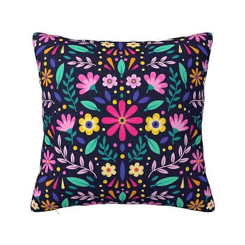 c659カラフルな花のメキシコの花スロー枕カバーリビングルームの装飾ソファチェアクッションカバーポリエステルSoft枕カバーkjs659