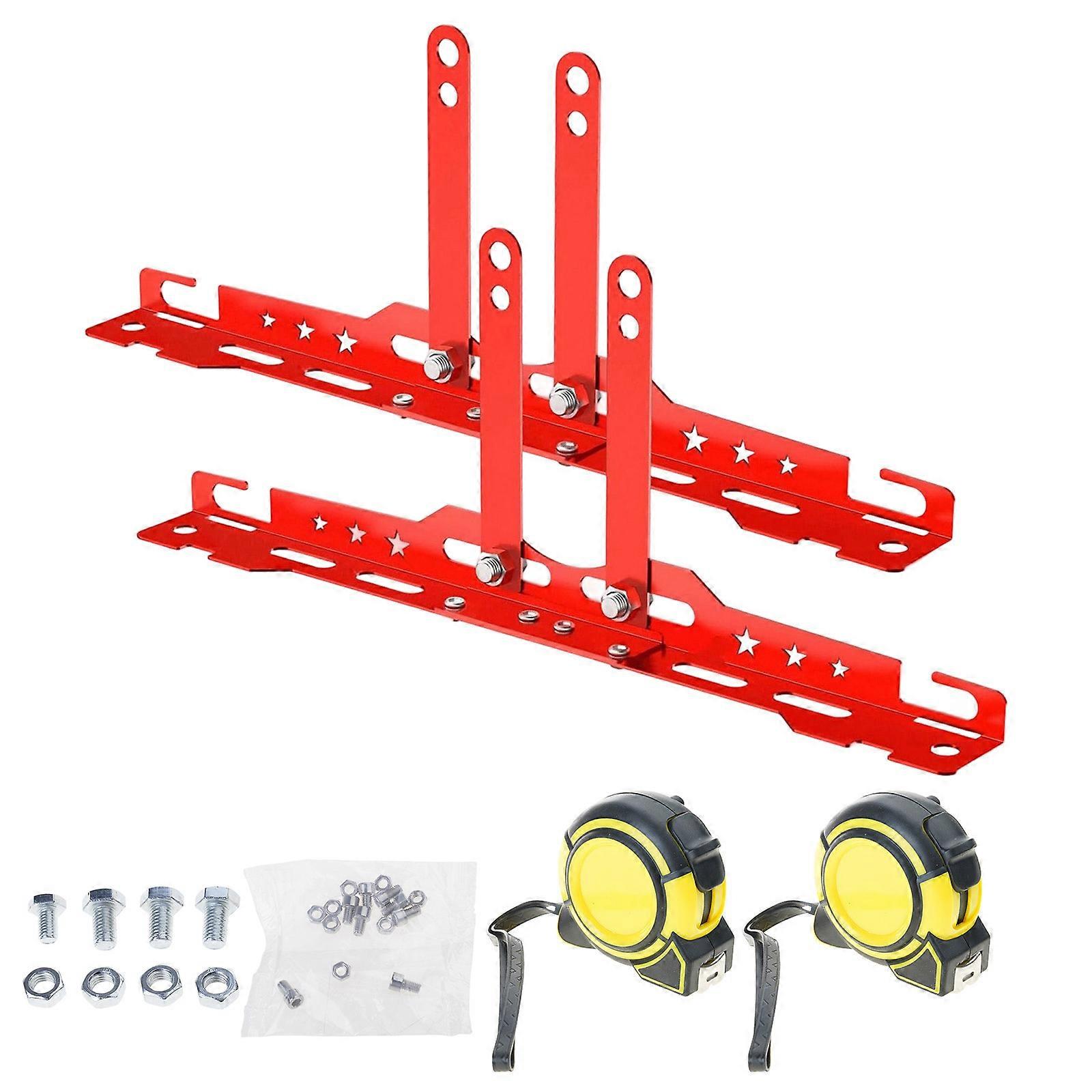 Truck SUV Wheel Positioning Alignment Kit Heavy Duty Iron Tool Set No Brake Caliper Removal Need Easy Measurement Guide  Red