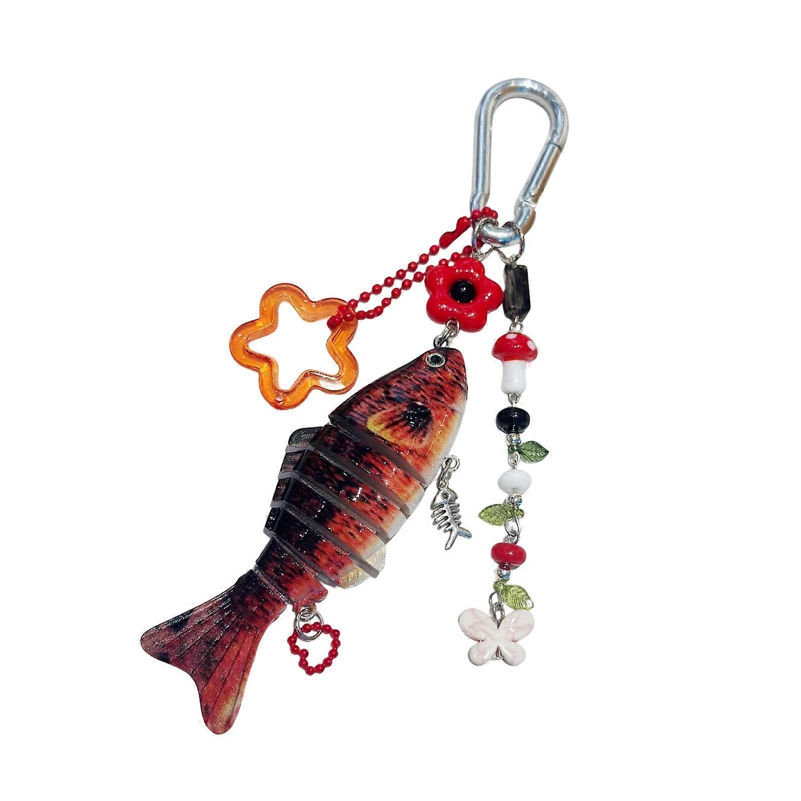 Lightweight Fish Keychain Trendy Bag Charm Key Holder Compact Design Suitable for Casual Formal Occasions  Red
