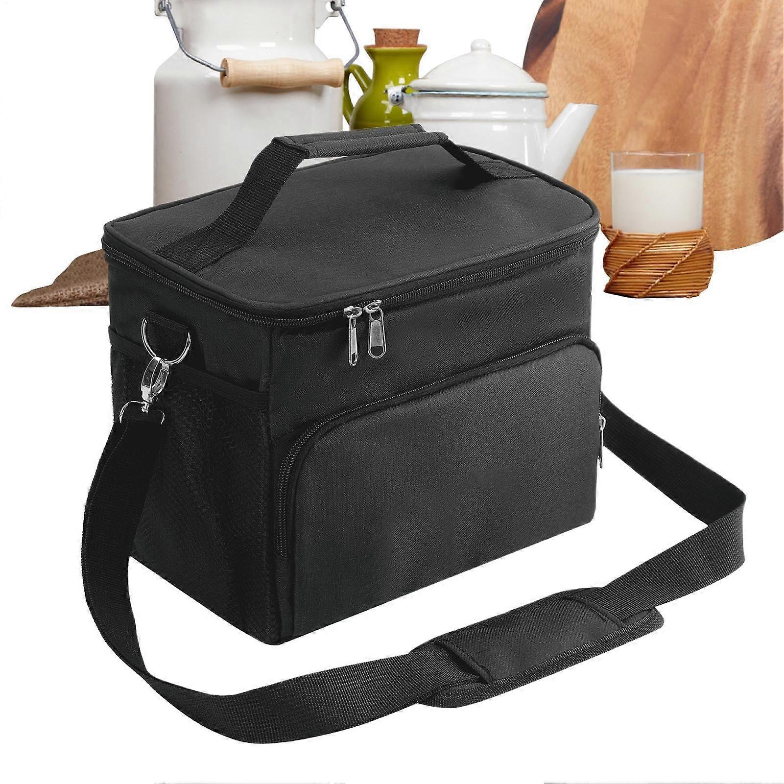 Lunch Bag Insulated Large Soft Waterproof Tote Reusable Leak Proof Containers For School Work Beach Picnic Black