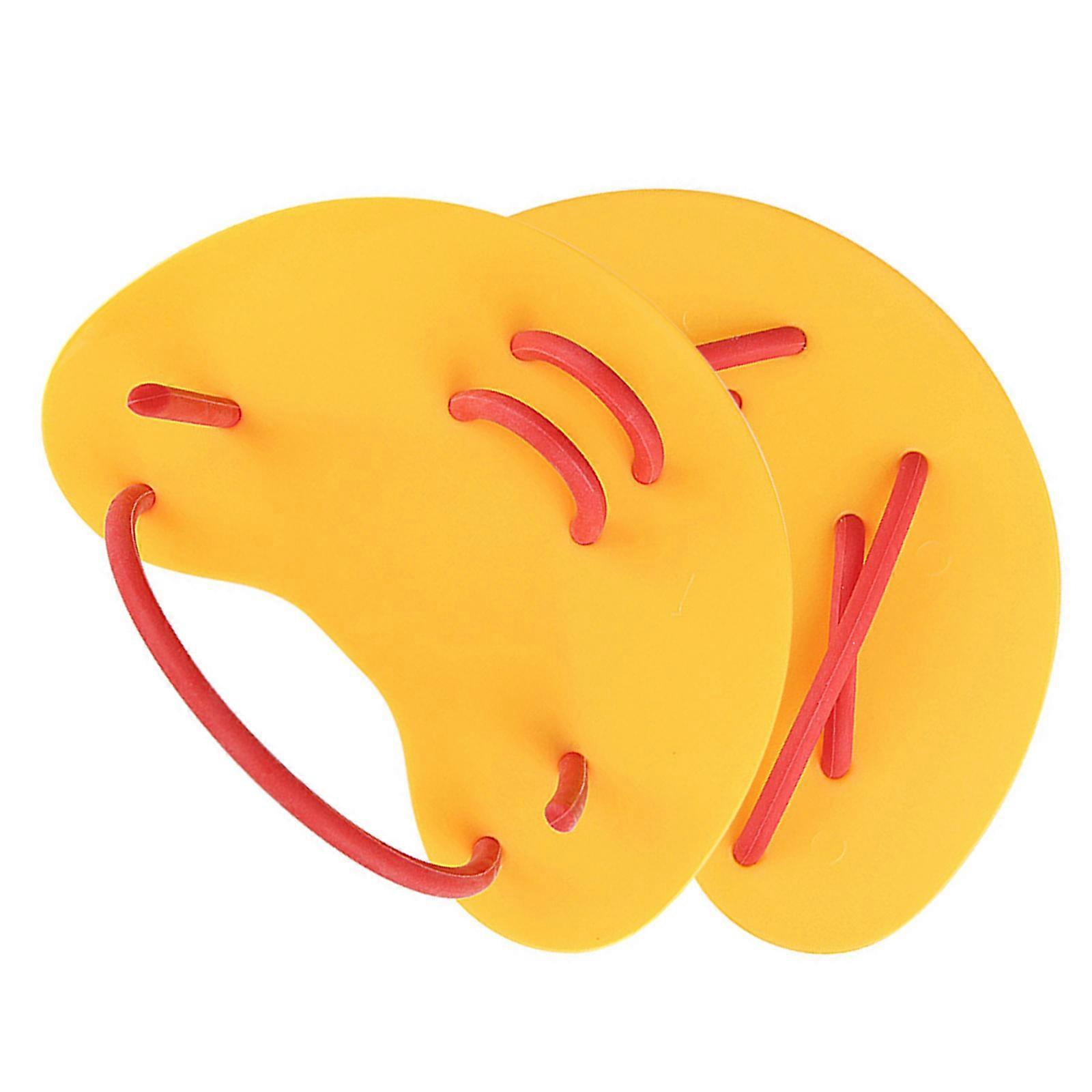 Set of 2 Hydrodynamic Swim Training Gear Flexible Silicone Hand Fins Suitable for Competitive Swimmers and Beginner  Yellow